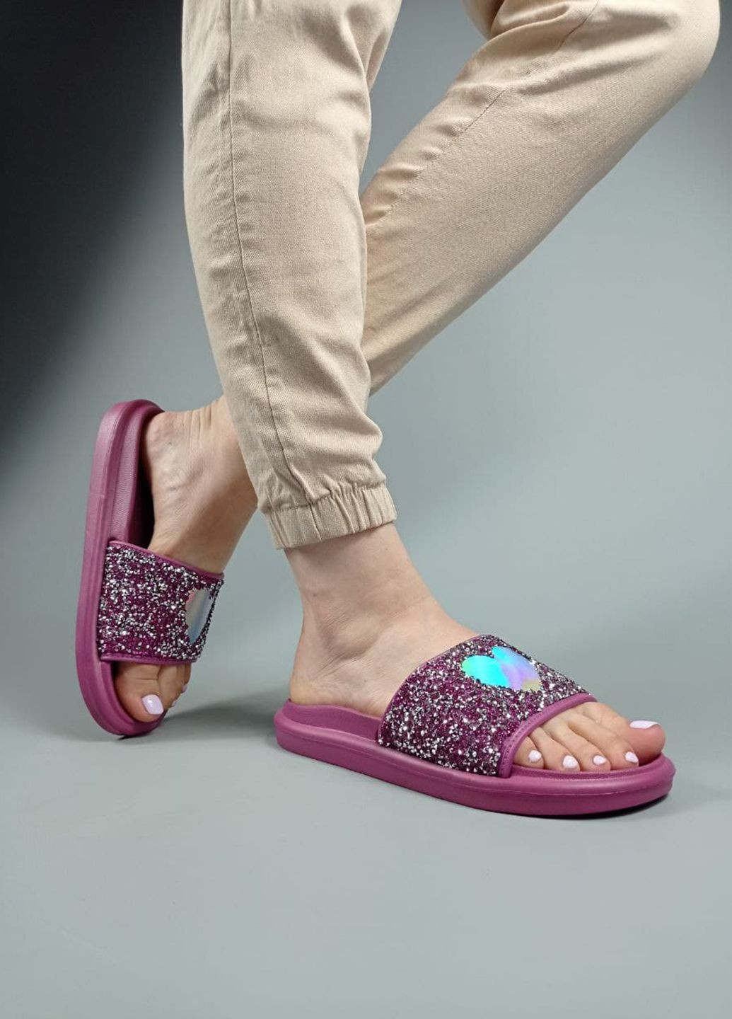 Фиолетовые шлепанцы Progres