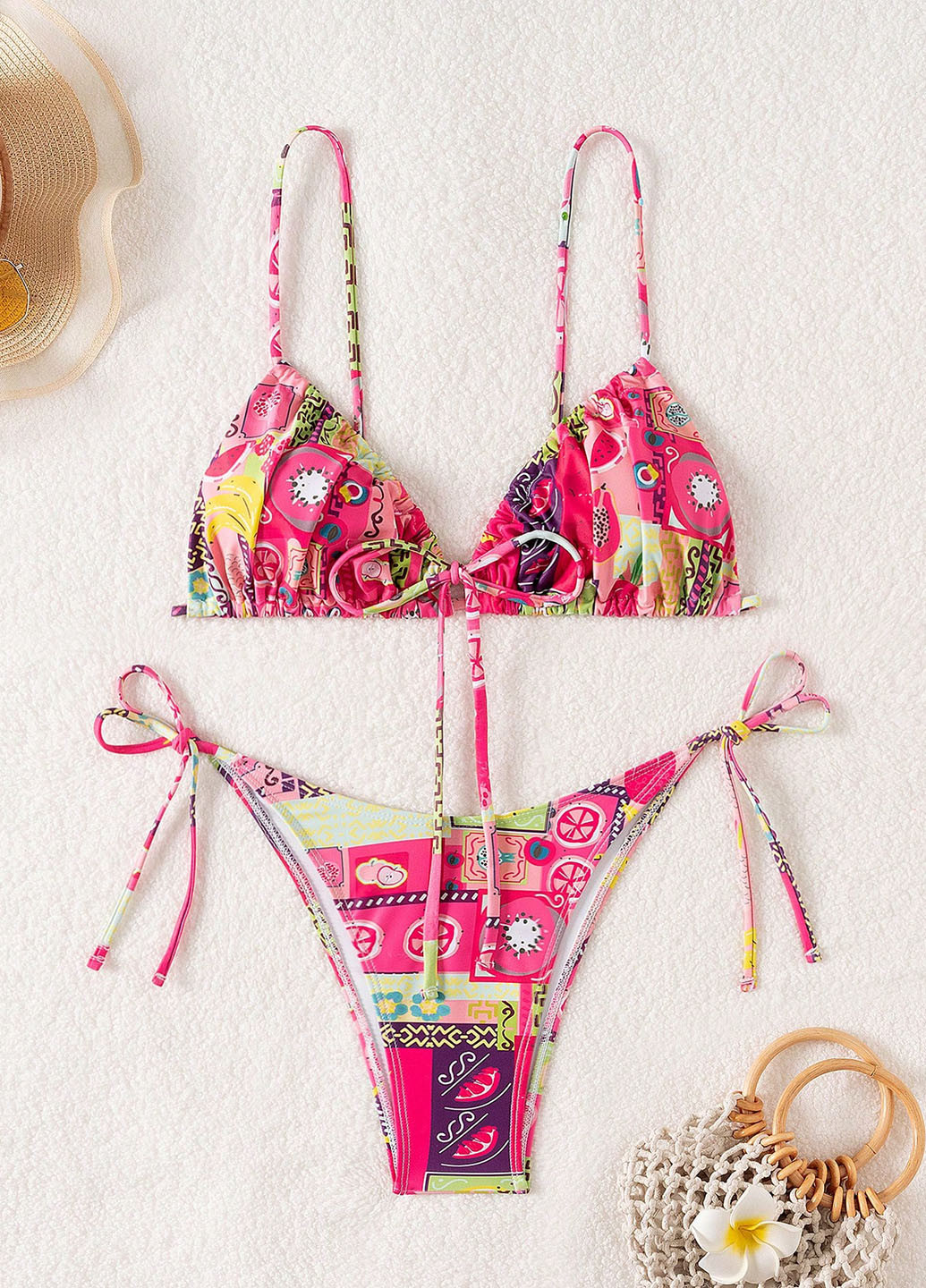 Комбинированный летний купальник (лиф, трусики) бикини, раздельный SHEIN