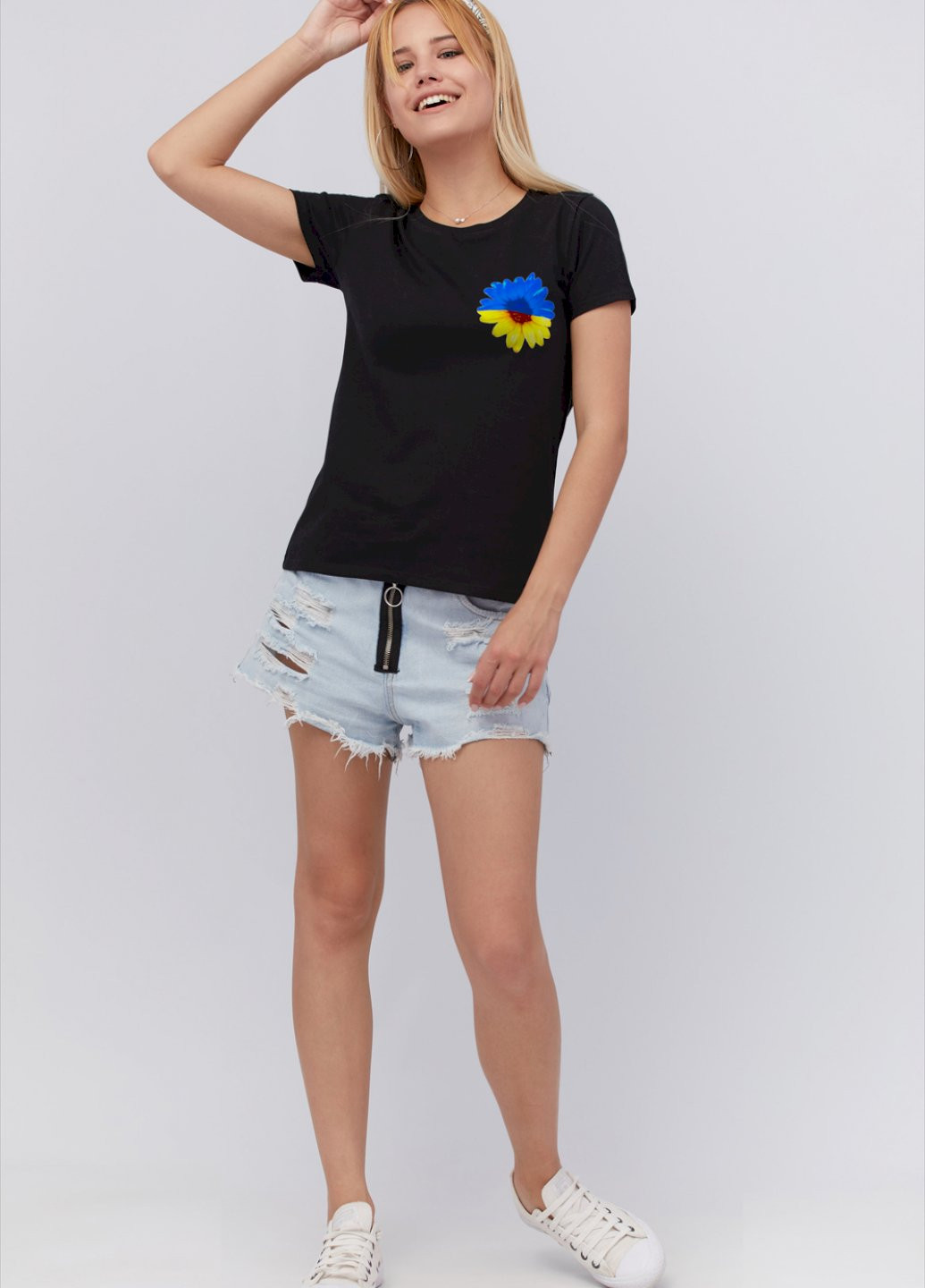 Черная демисезон футболка женская basic YAPPI