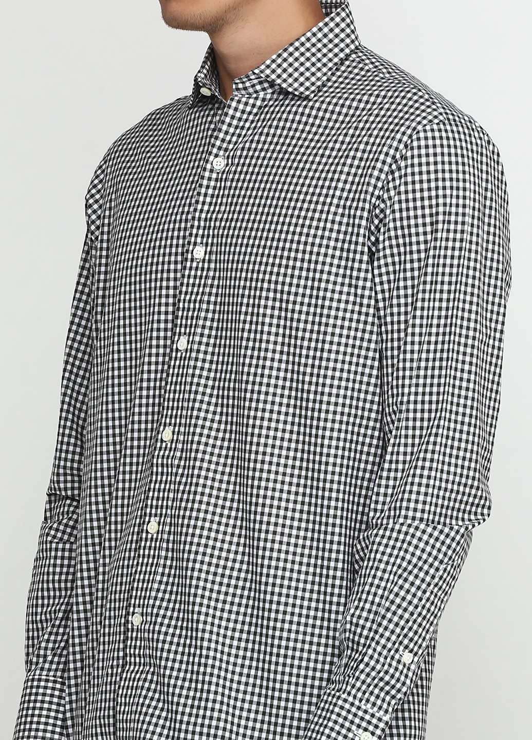 Грифельно-серая кэжуал рубашка в клетку Ralph Lauren с длинным рукавом