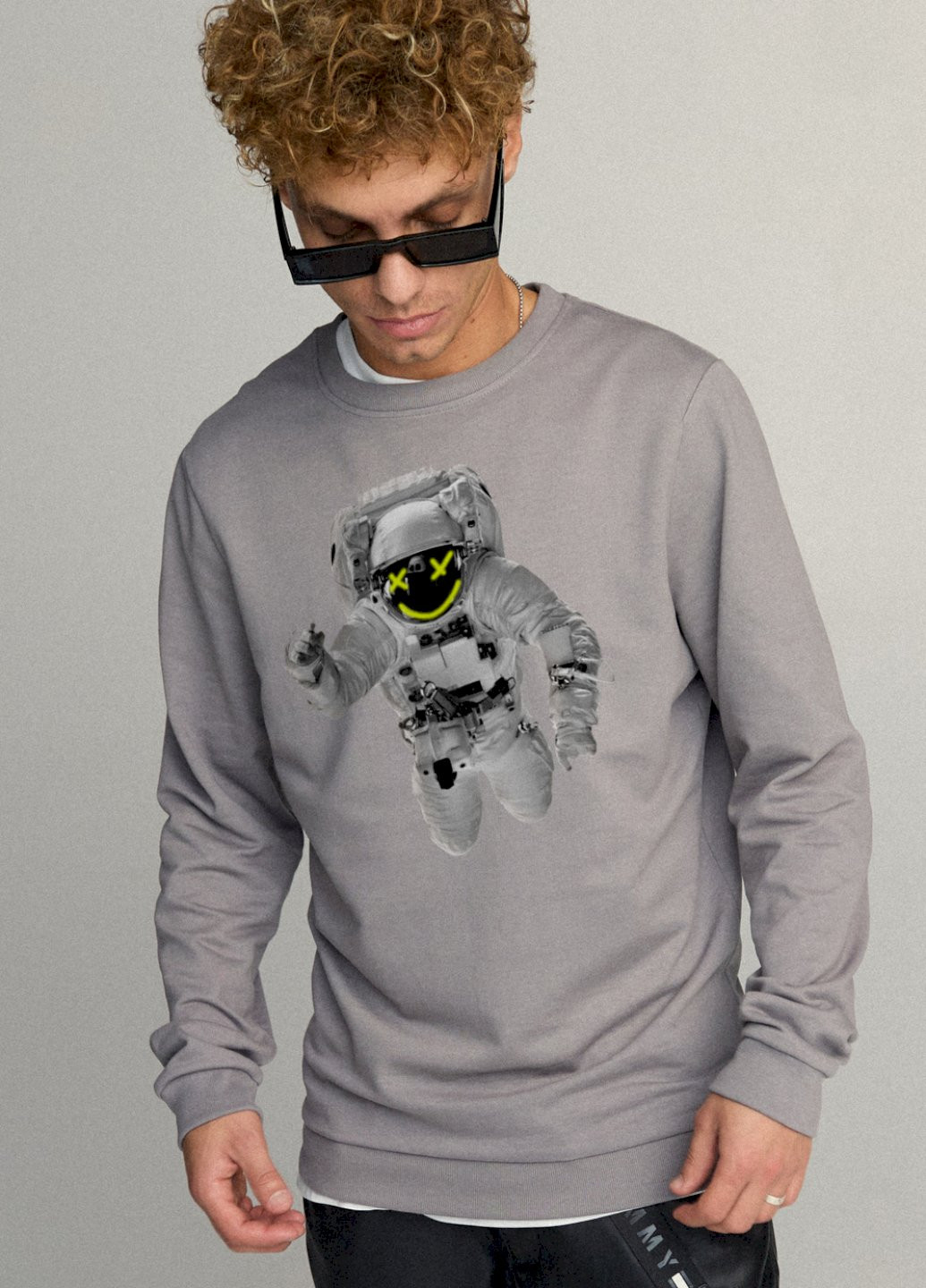 Серый свитшот мужской basic /no flis/ YAPPI (252259029)