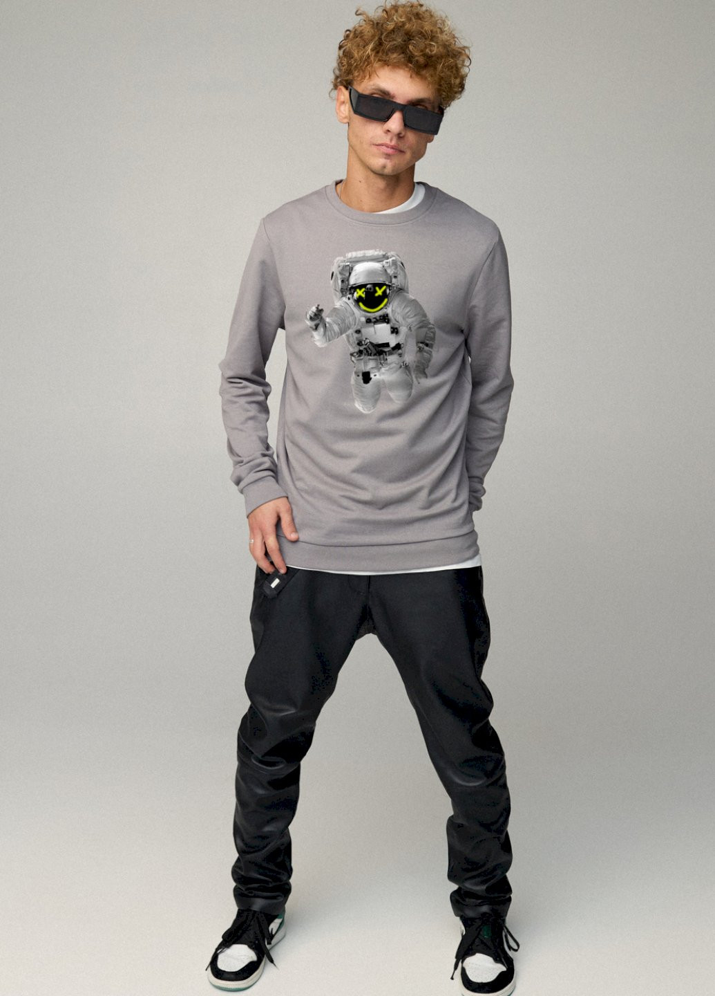 Серый свитшот мужской basic /no flis/ YAPPI (252259029)