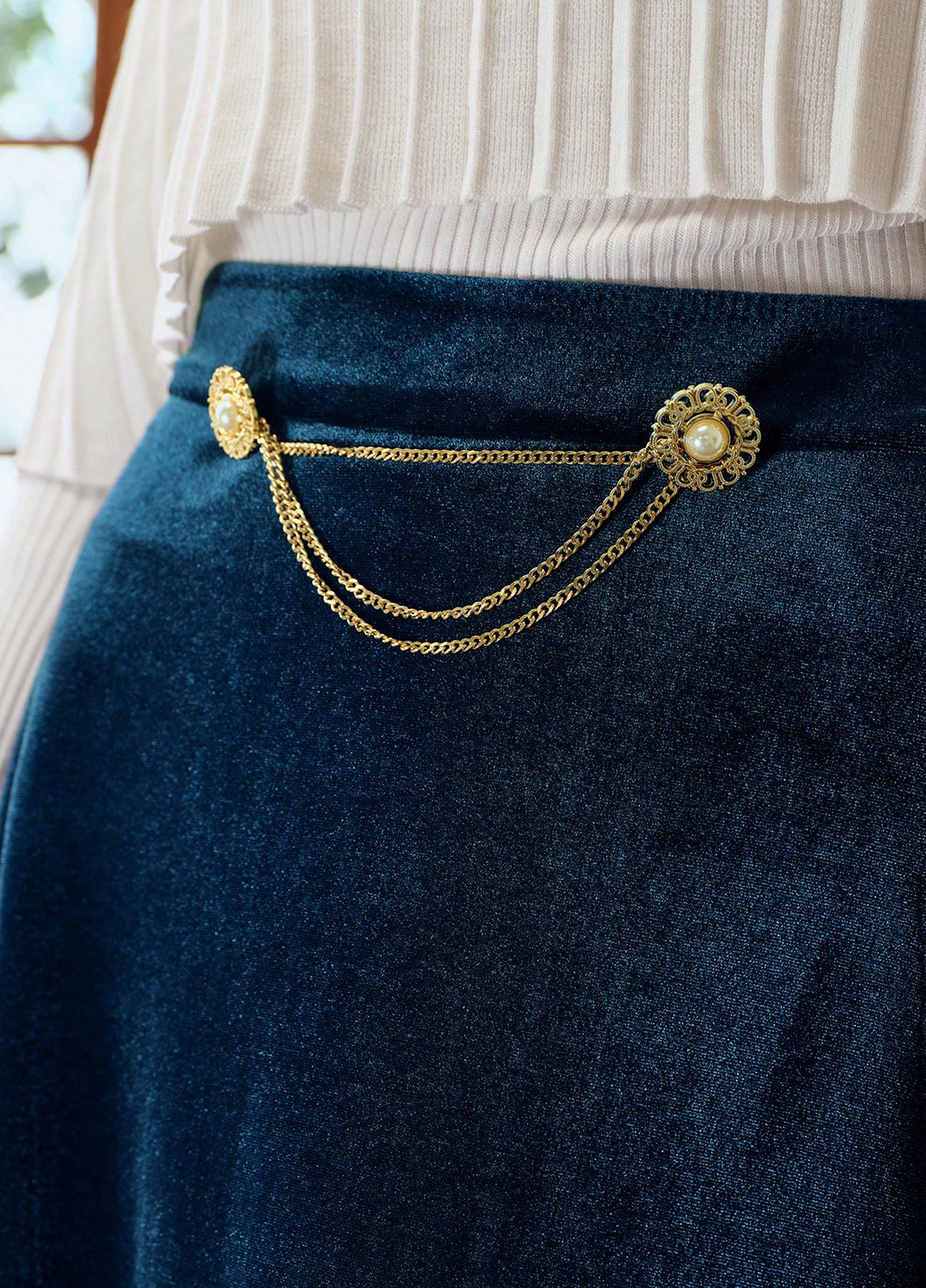 Морской волны вечерний, кэжуал однотонная юбка SHEIN клешированная