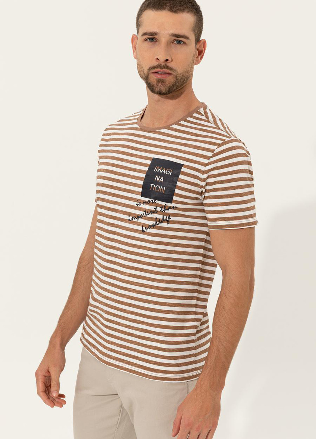 Темно-бежевая футболка Pierre Cardin