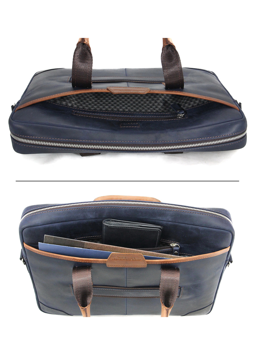 Сумка шкіряна для ноутбука 15,6 ', MackBook 16' 717 BL-R синя Tom Stone (239785440)