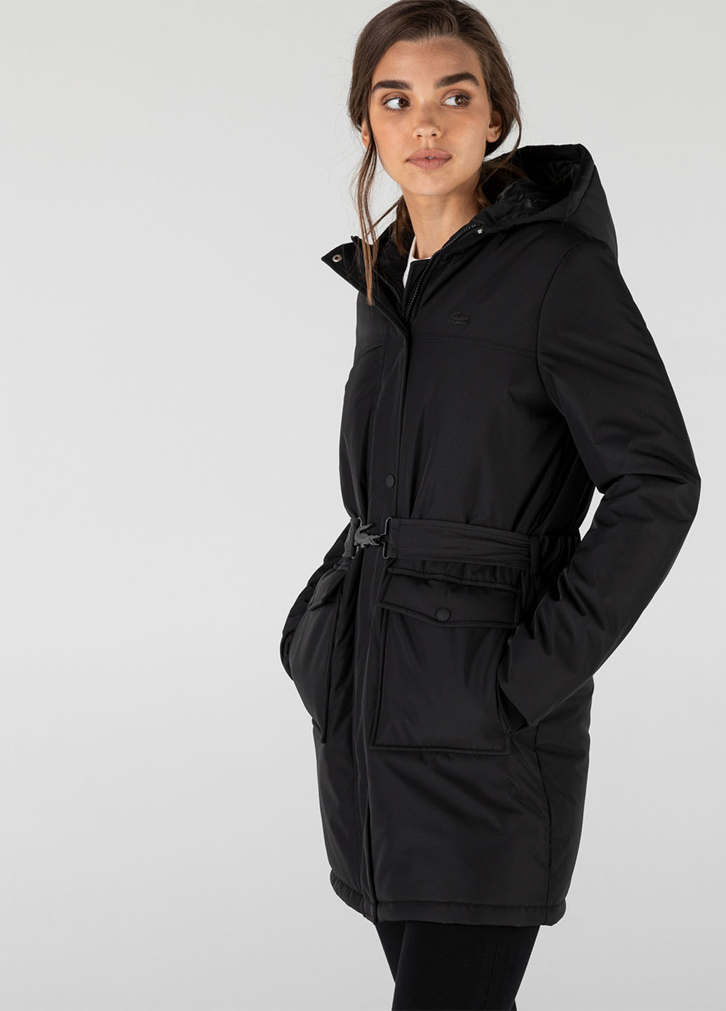 Черная демисезонная куртка Lacoste