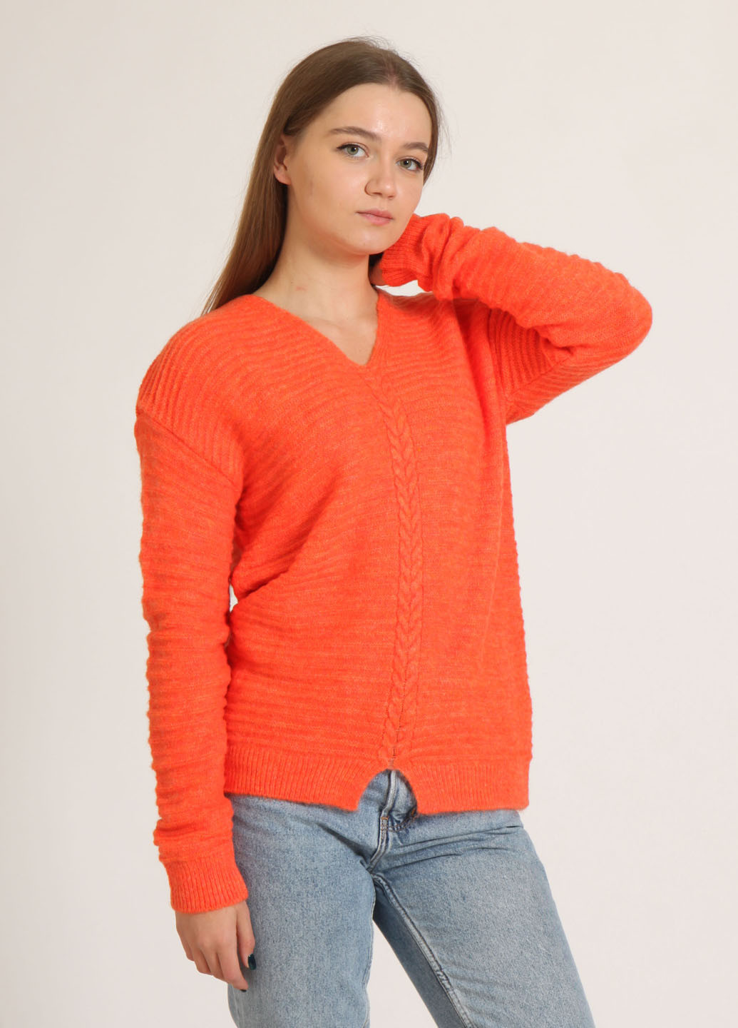 Оранжевый демисезонный пуловер пуловер A.S.M.
