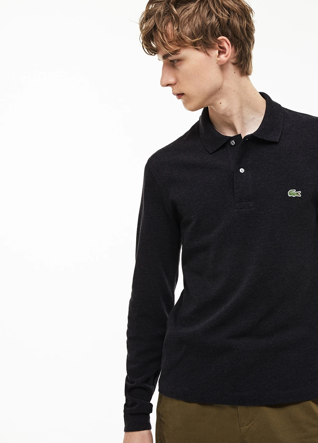 Темно-серая футболка-поло для мужчин Lacoste с логотипом