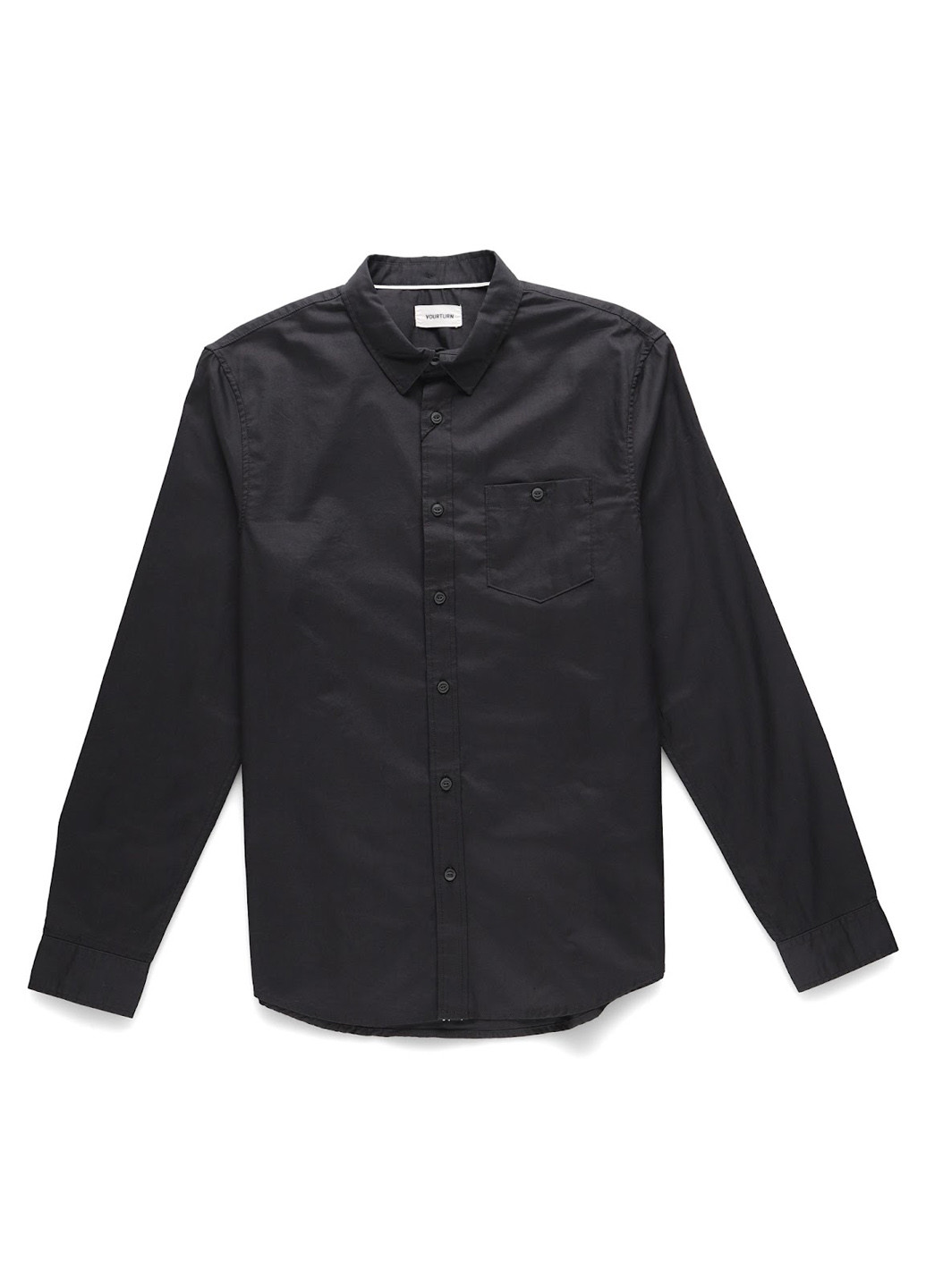 Черная кэжуал рубашка однотонная Yourturn