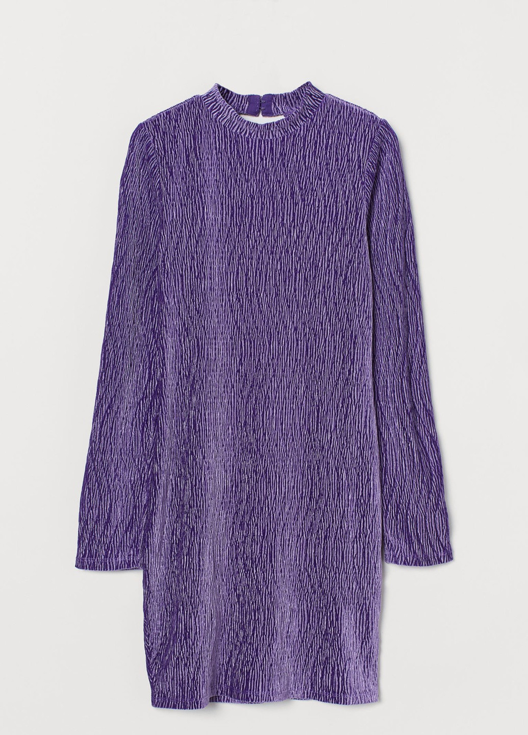 Фиолетовое коктейльное платье велюр H&M однотонное