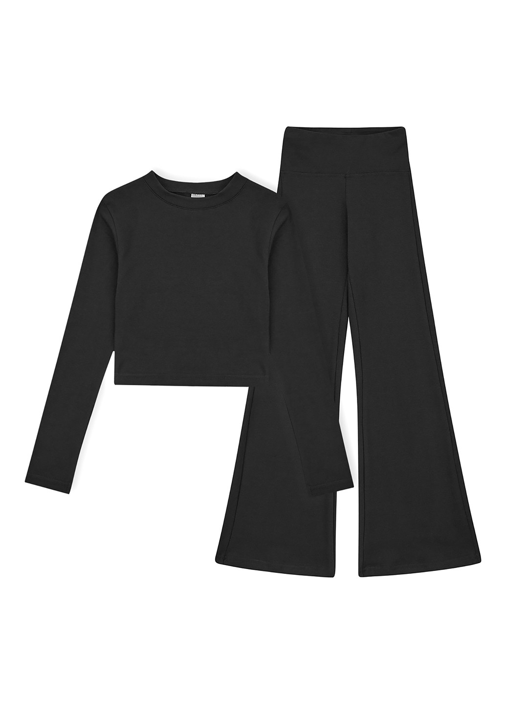 Чорний демісезонний костюм (лонгслів, штани) брючний Garnamama