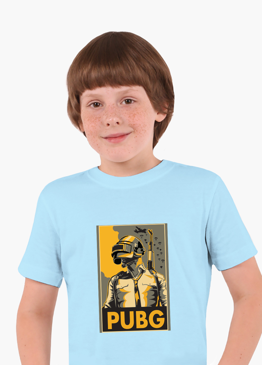Голубая демисезонная футболка детская пубг пабг (pubg)(9224-1181) MobiPrint