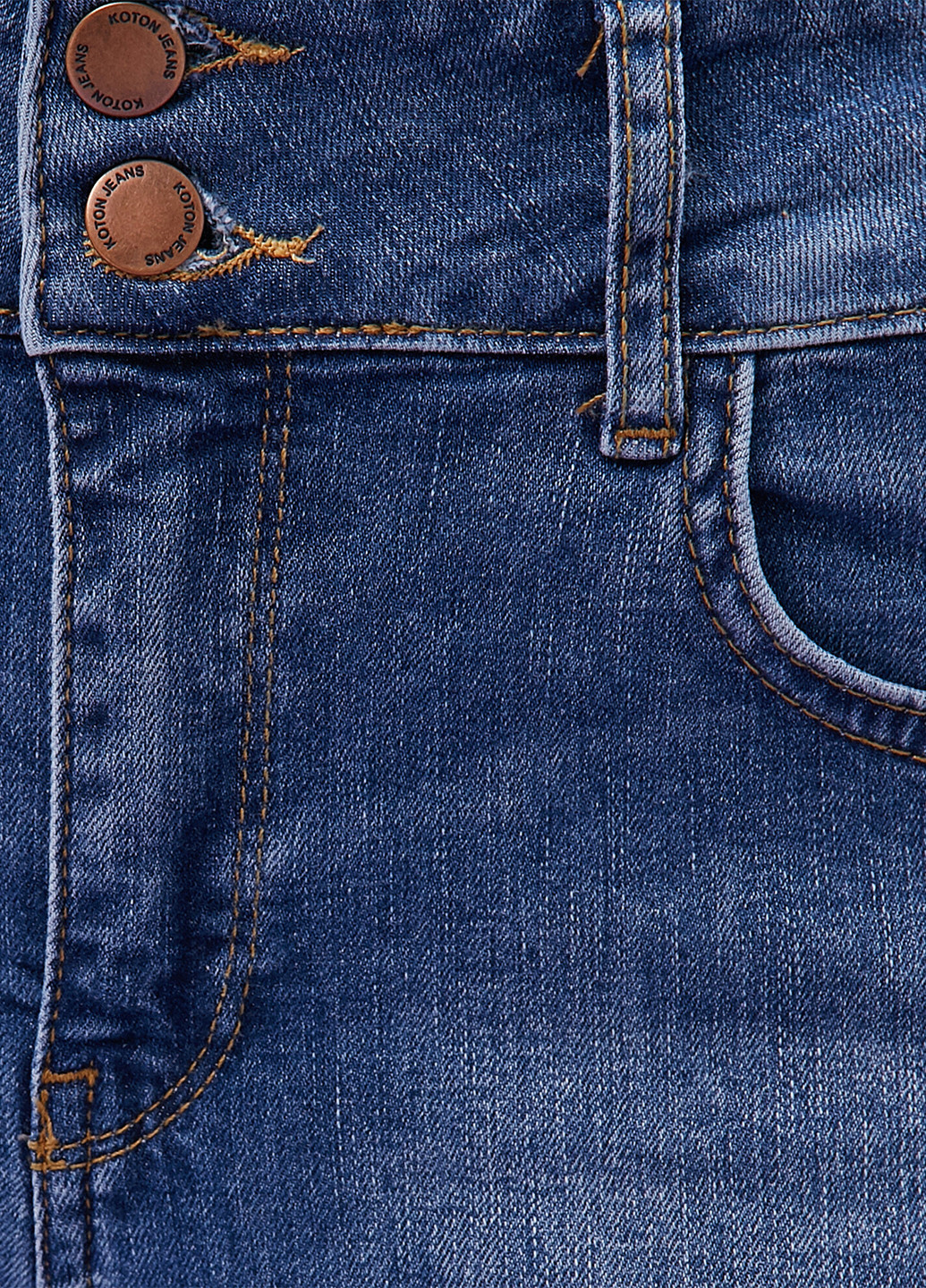 Джинси KOTON вкорочені однотонні світло-сині джинсові бавовна