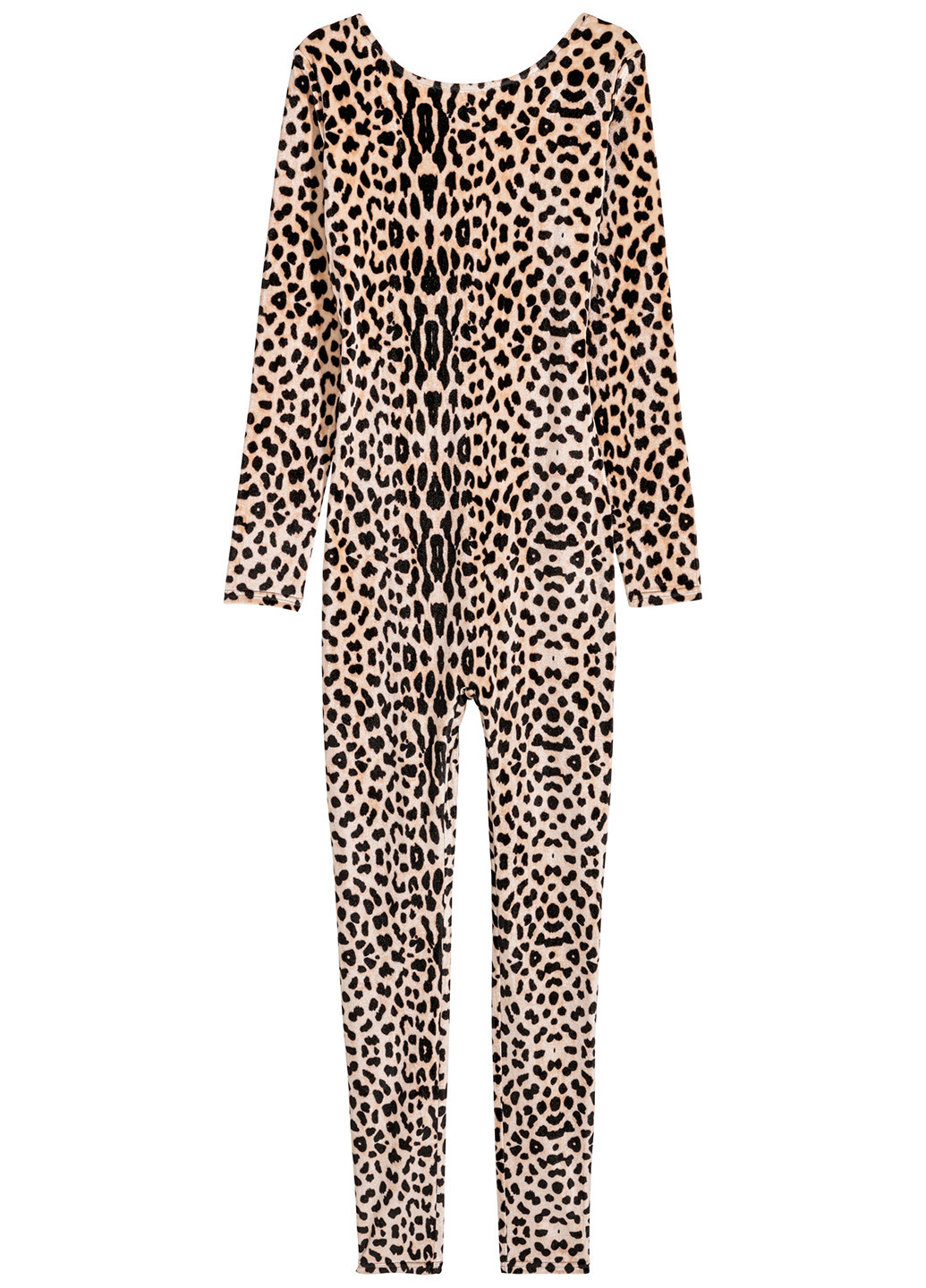 Комбинезон H&M комбинезон-брюки леопардовый комбинированный кэжуал полиэстер, велюр