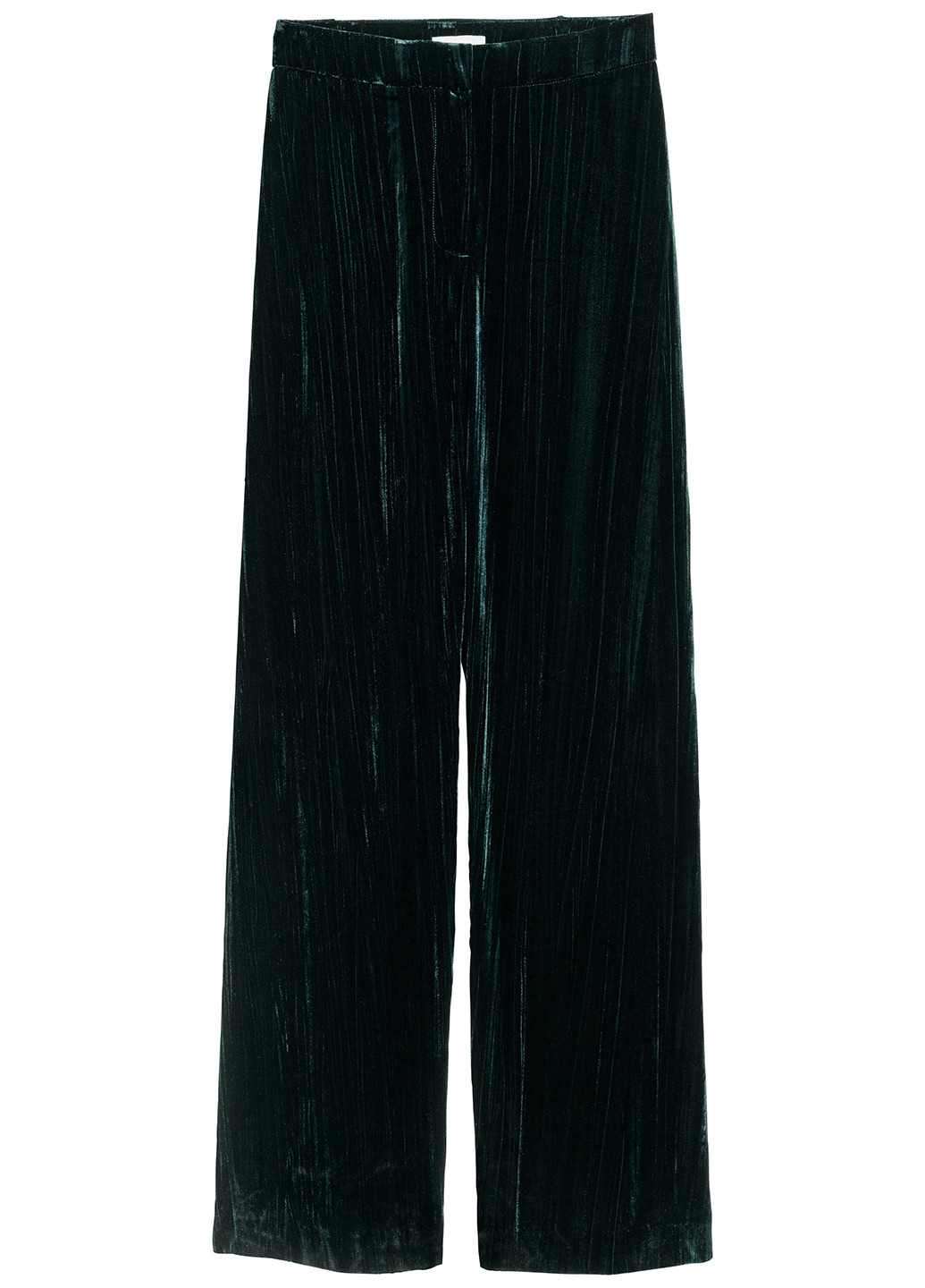 Изумрудные кэжуал демисезонные клеш брюки H&M
