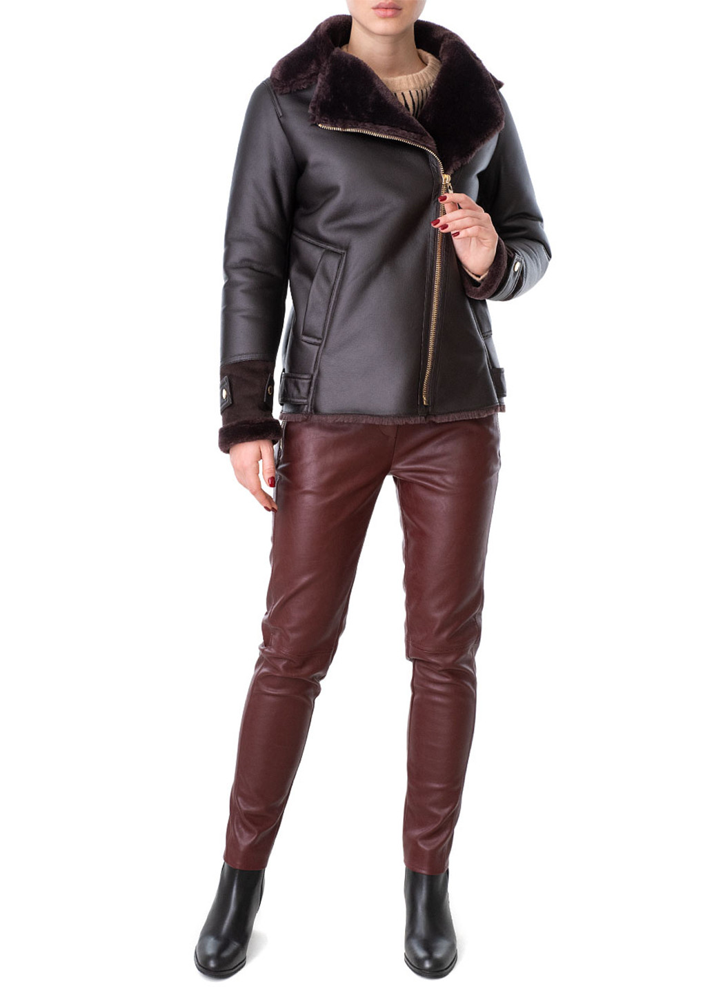 Темно-коричневая зимняя куртка Trussardi