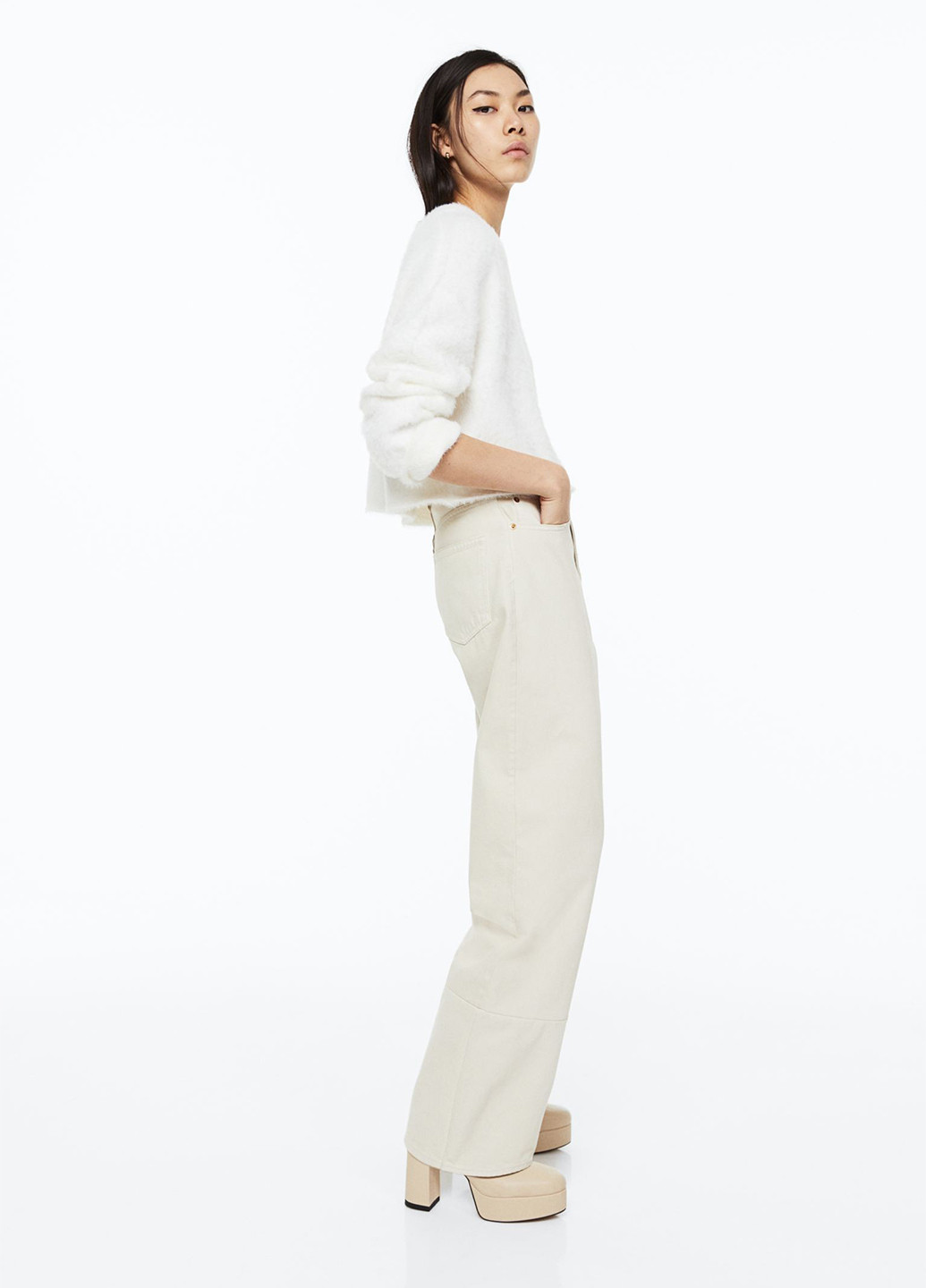 Білий демісезонний джемпер вільного крою джемпер H&M