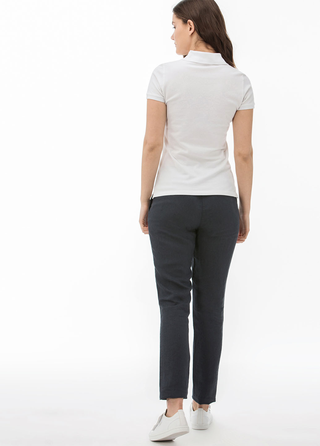 Темно-серые кэжуал демисезонные укороченные, зауженные брюки Lacoste