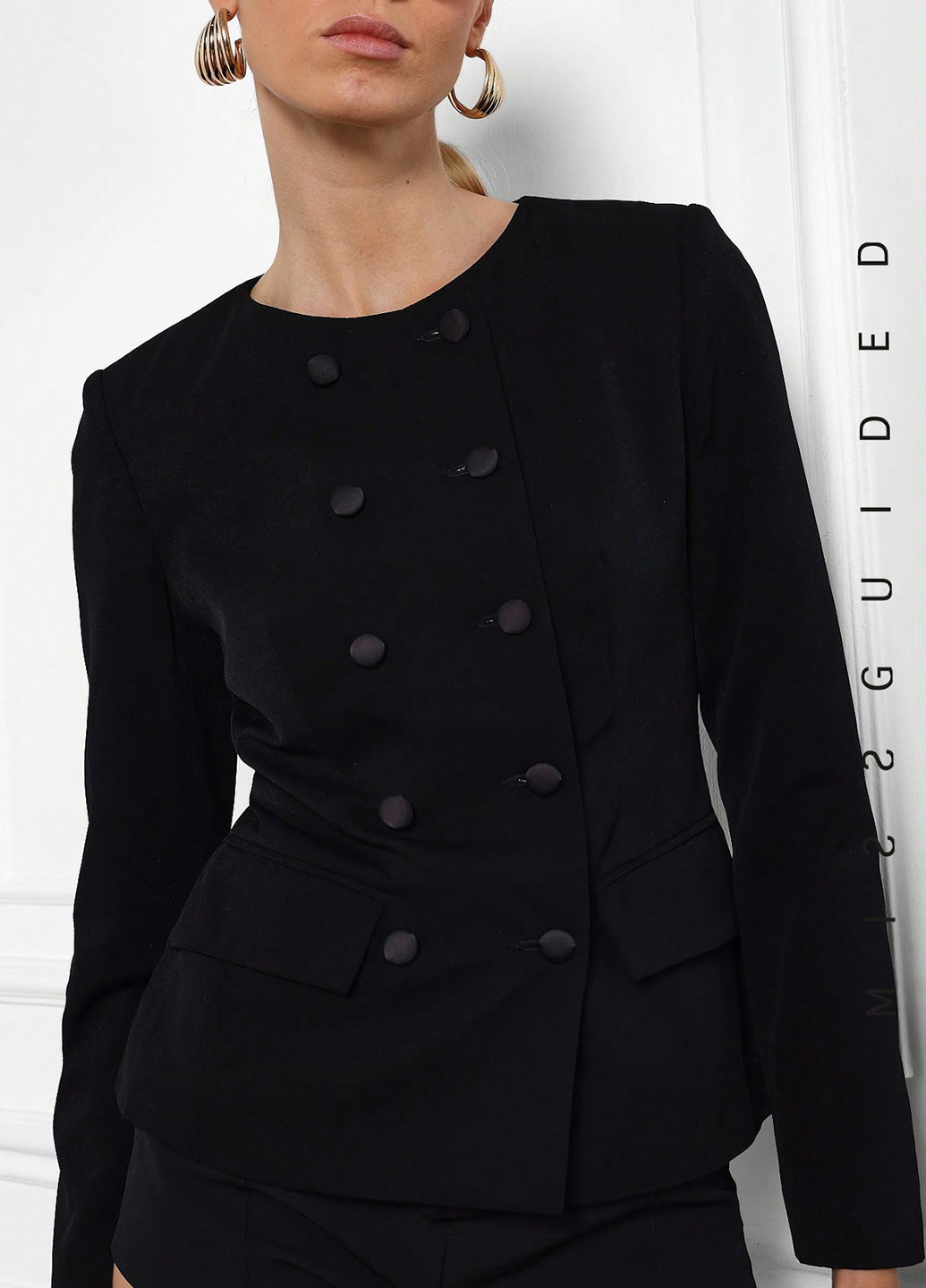 Черный женский жакет SHEIN однотонный - демисезонный