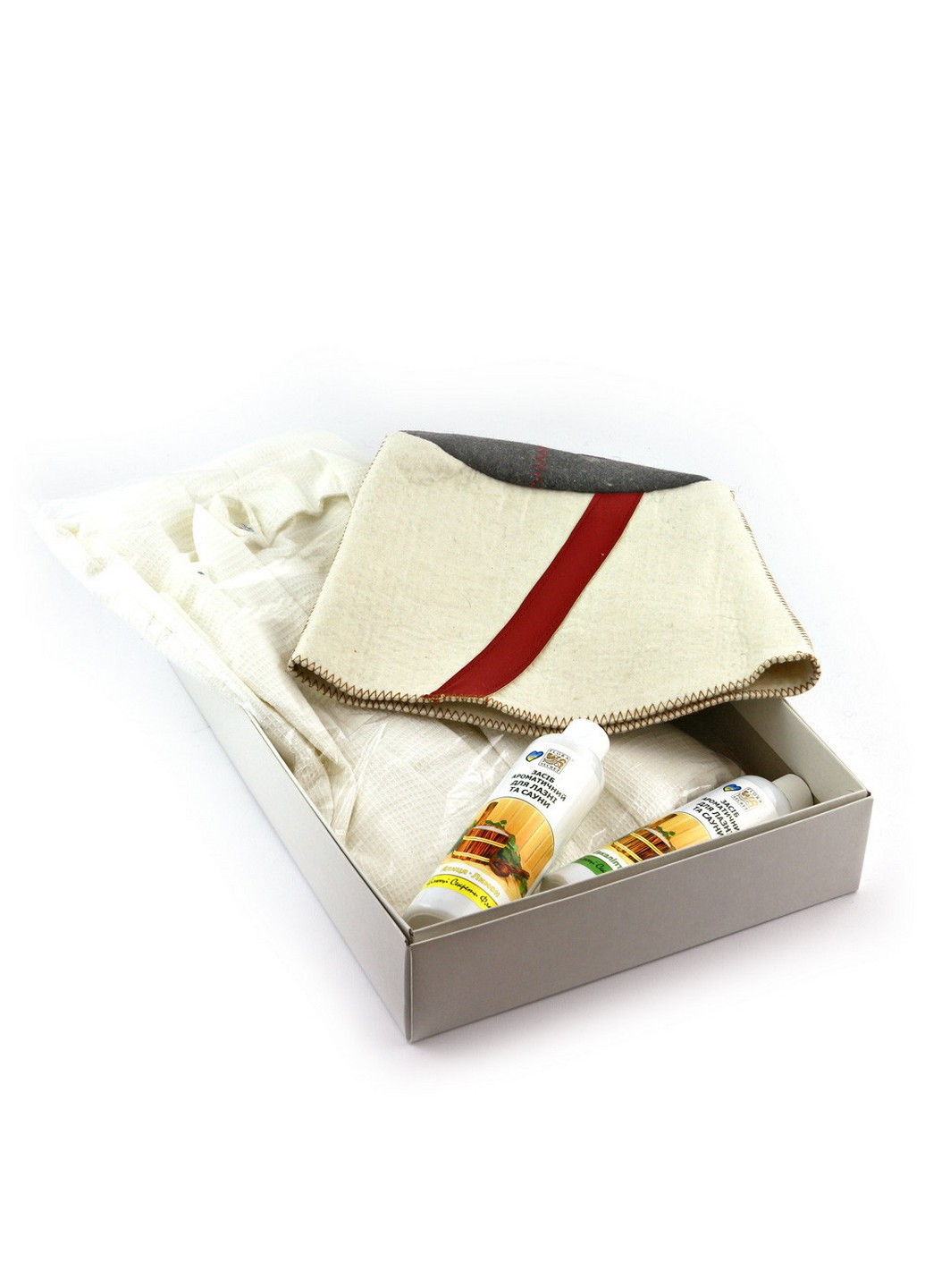 Подарунковий комплект для сауни 0 Папаха, 3 предмети Luxyart (219981744)