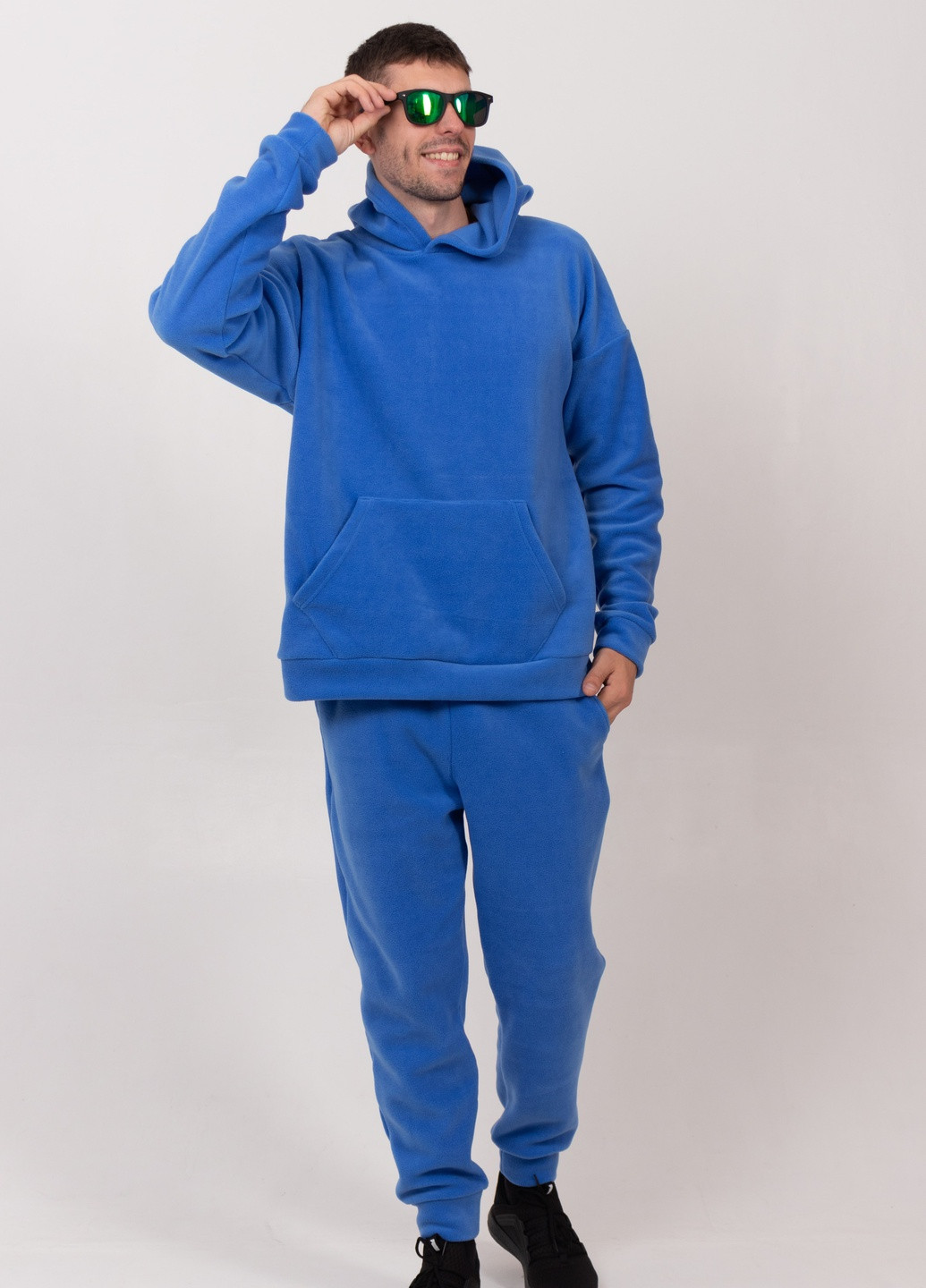 Синий зимний флисовый костюм мужской теплый спортивный TvoePolo