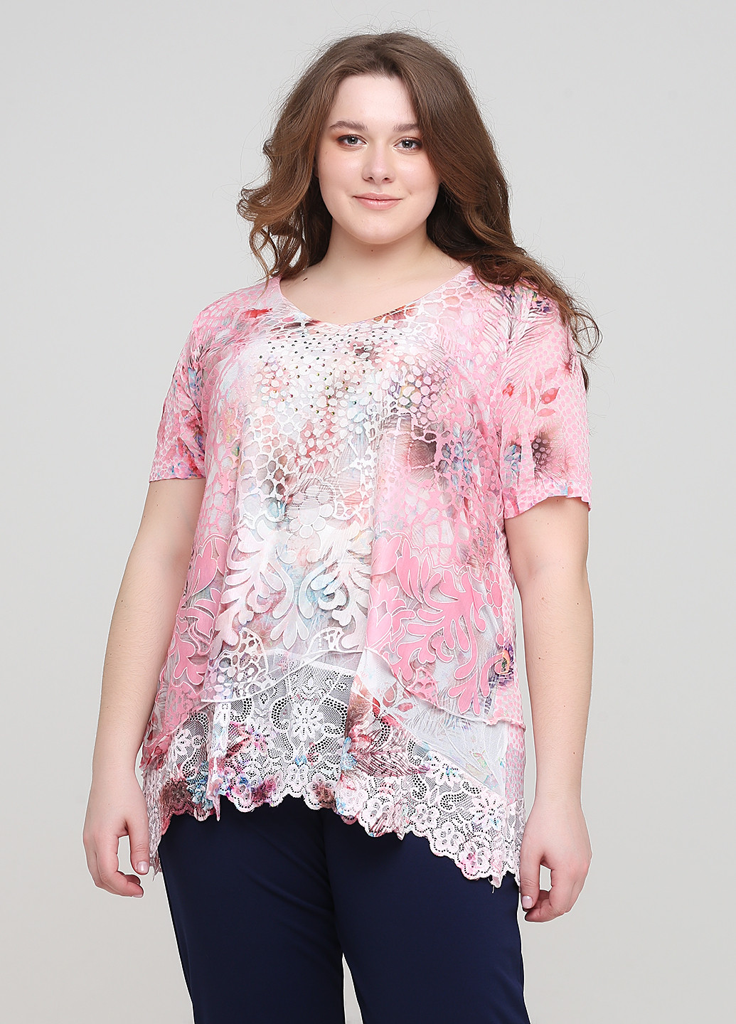 Светло-розовая летняя блуза Vivace