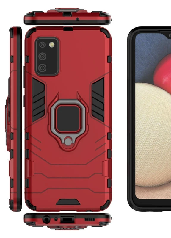 Ударостійкий чохол Transformer Ring for Magnet для Samsung Galaxy A02s Червоний / Dante Red (is_00000042910_1) Epik (238479748)