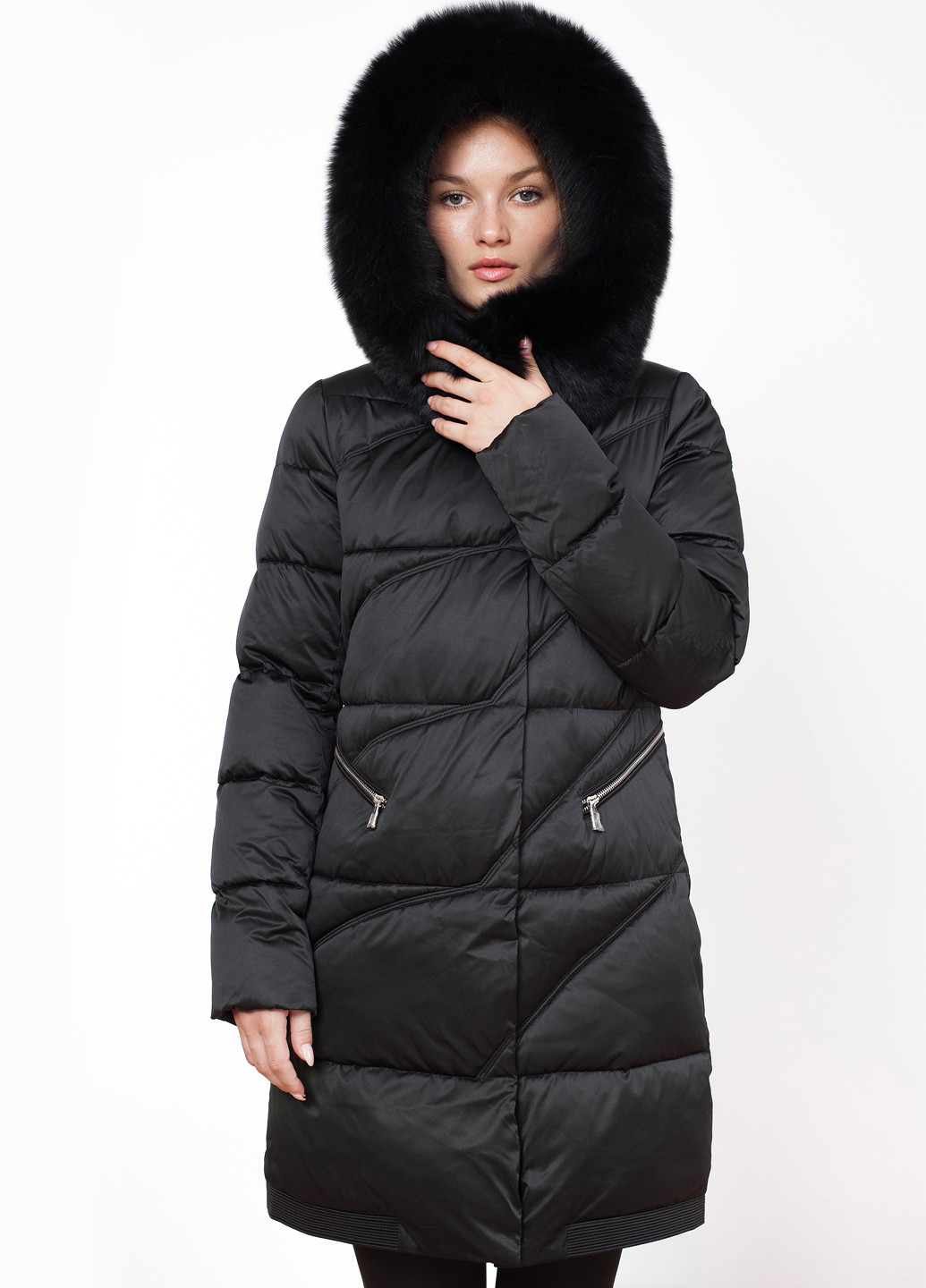 Черная демисезонная куртка куртка-пальто ZLLY
