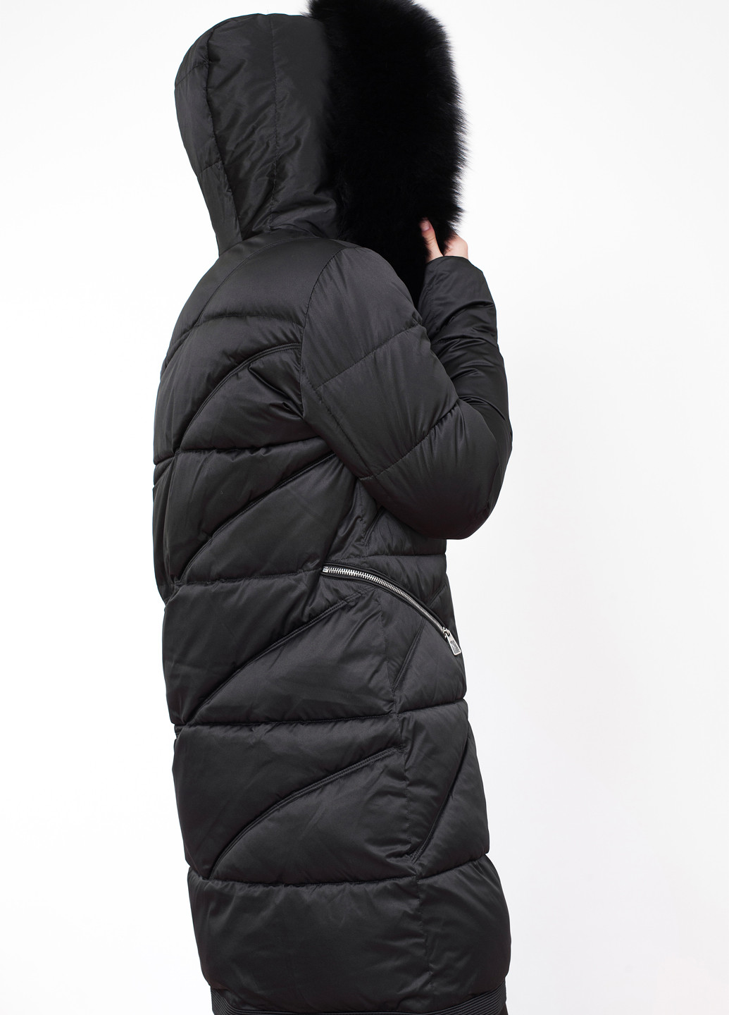 Черная демисезонная куртка куртка-пальто ZLLY