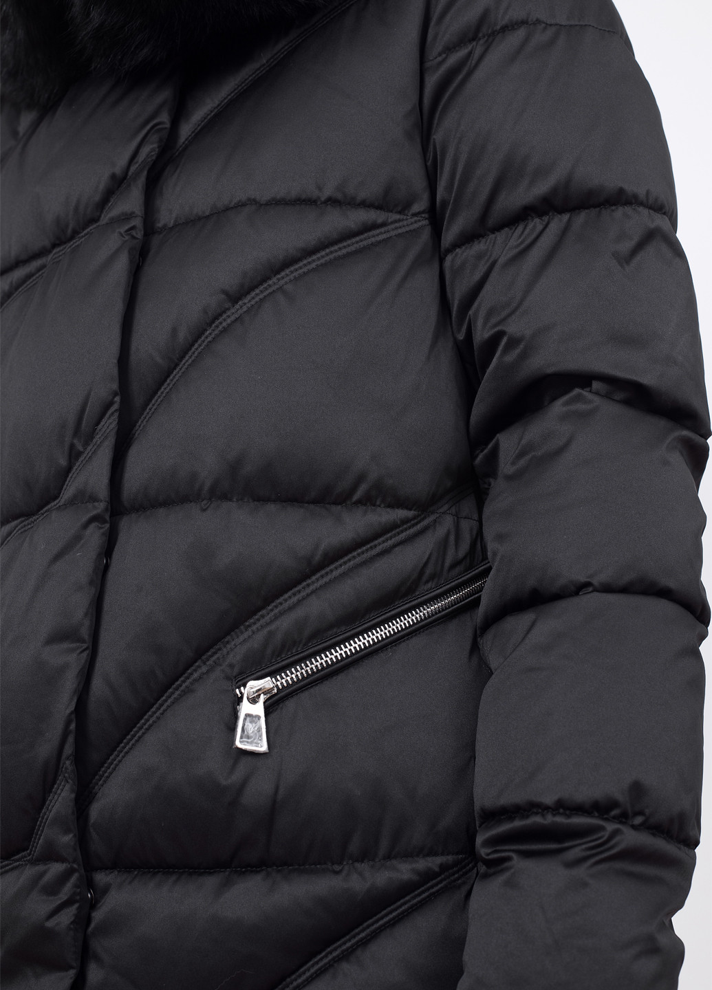 Черная демисезонная куртка куртка-пальто ZLLY