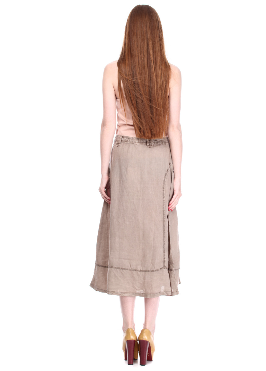 Темно-бежевая кэжуал однотонная юбка Maella а-силуэта (трапеция)