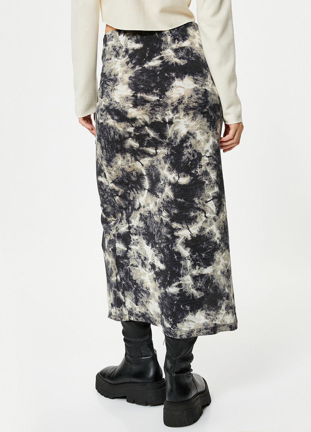 Черно-белая кэжуал с абстрактным узором юбка KOTON