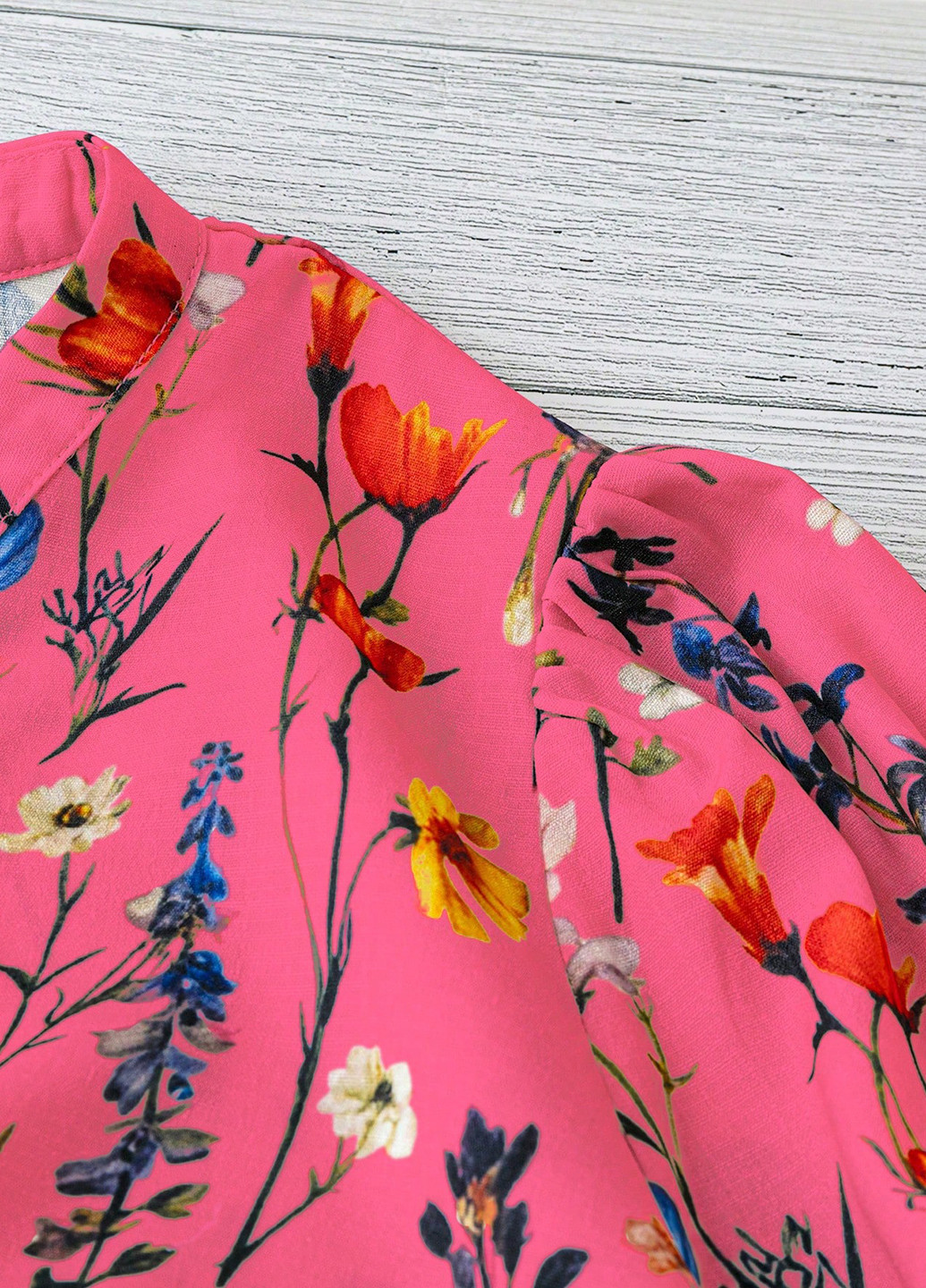 Комбінована блуза з баскою SHEIN