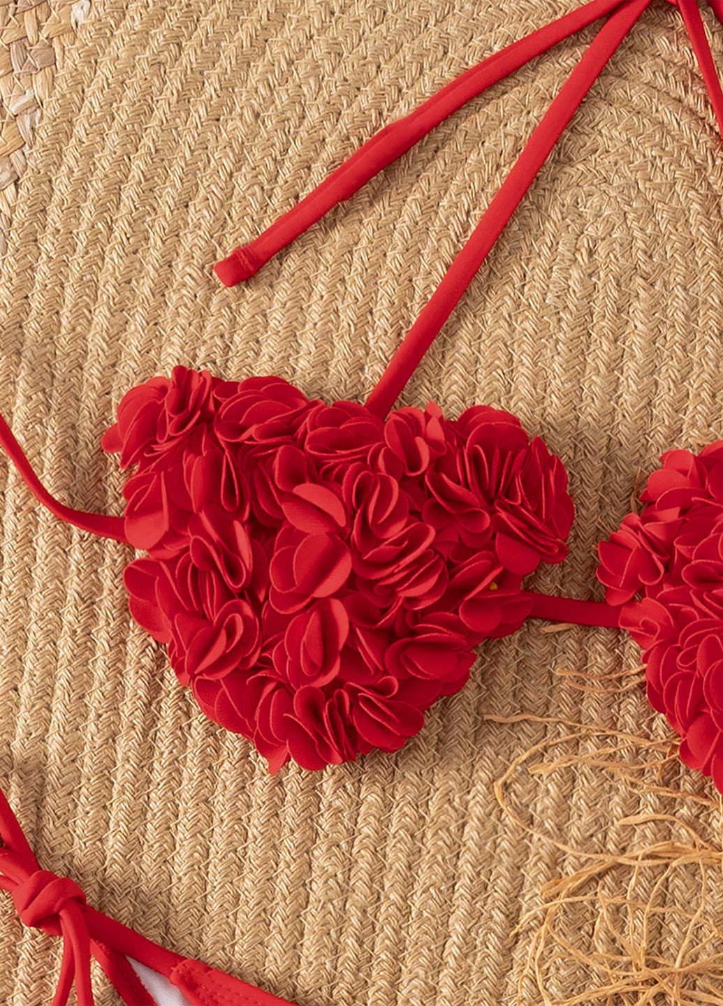 Червоний літній купальник (ліф, трусики) бікіні SHEIN