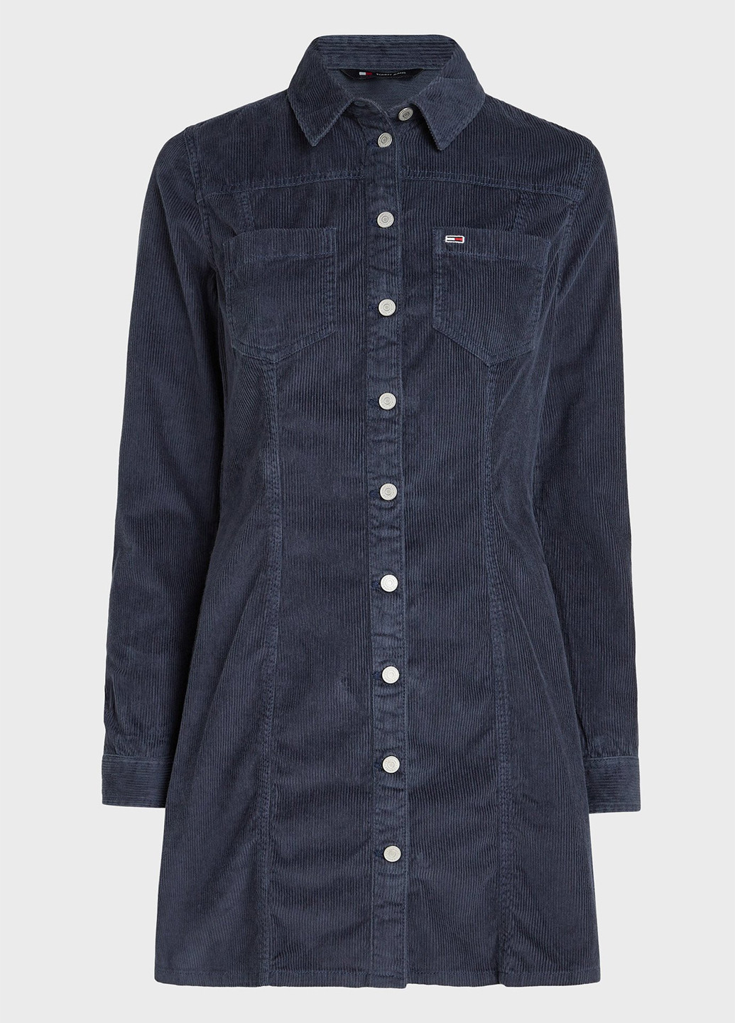 Темно-синее кэжуал платье рубашка Tommy Jeans однотонное