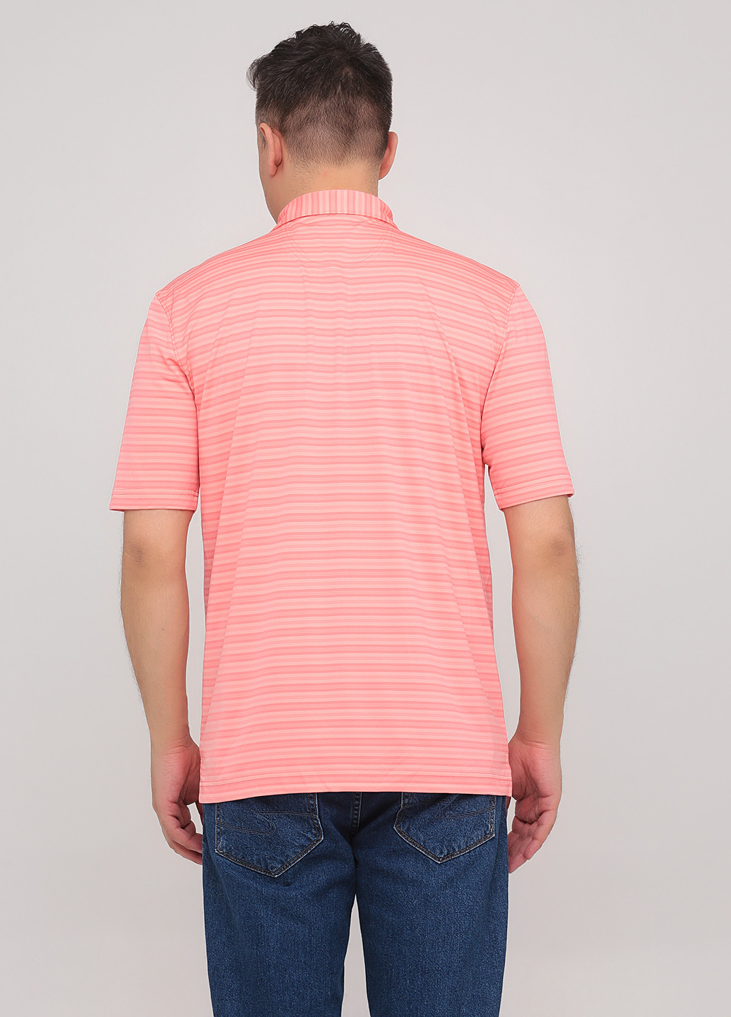 Коралловая футболка-поло для мужчин Greg Norman в полоску