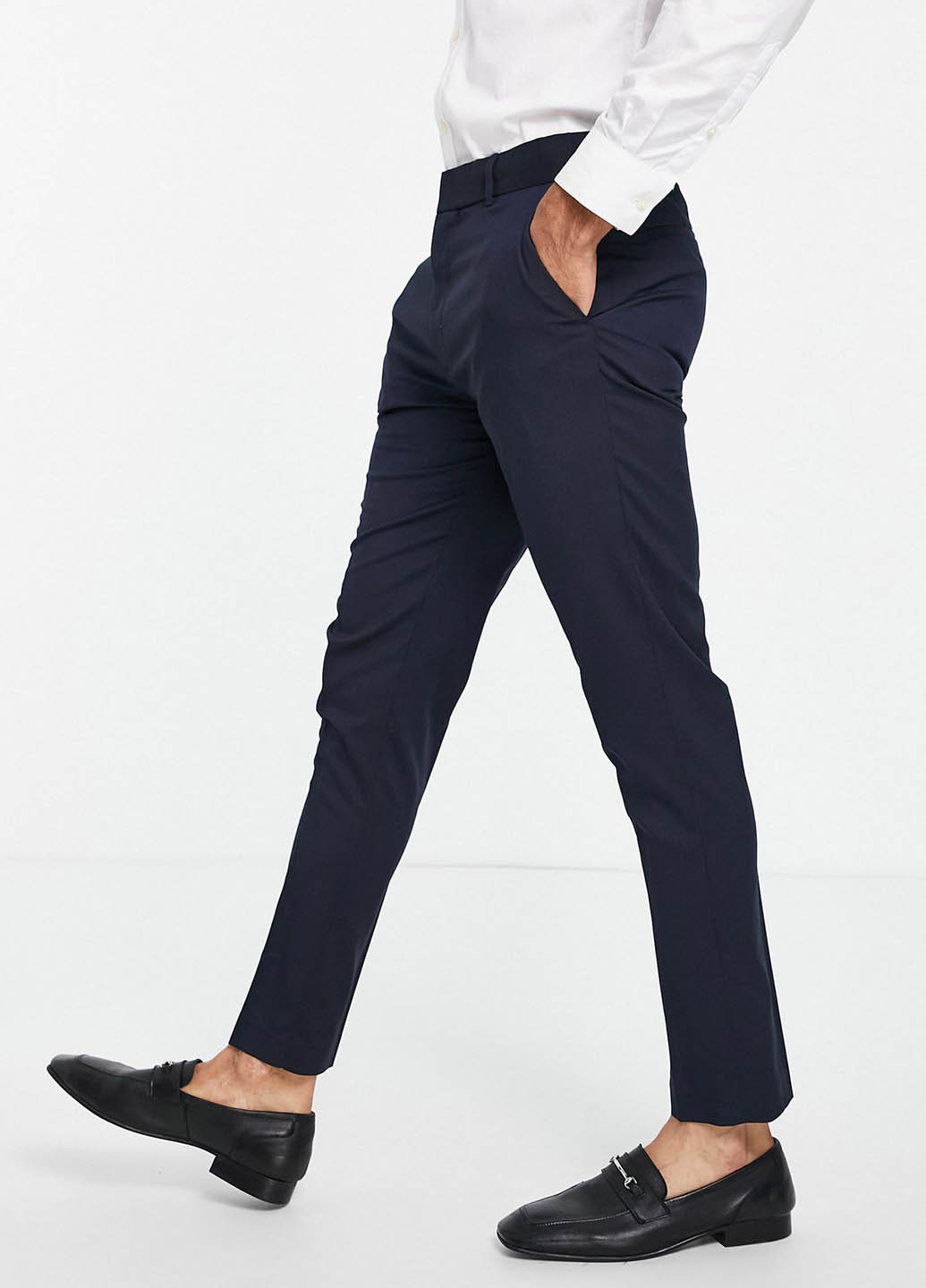 Темно-синие классические демисезонные классические брюки Asos