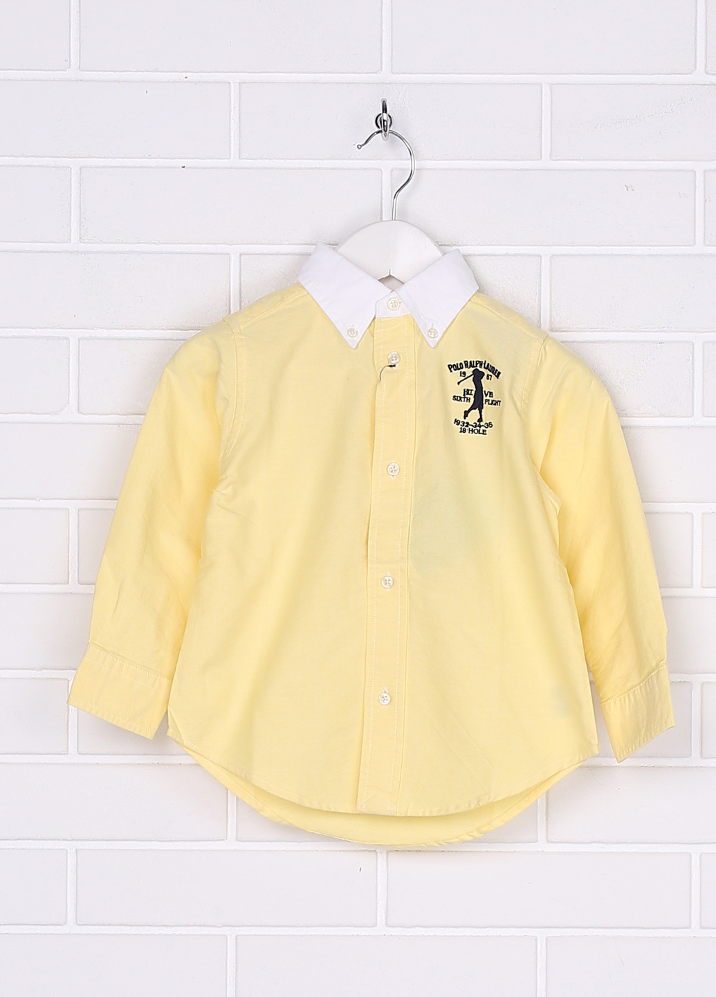 Желтая кэжуал рубашка с логотипом Ralph Lauren с длинным рукавом