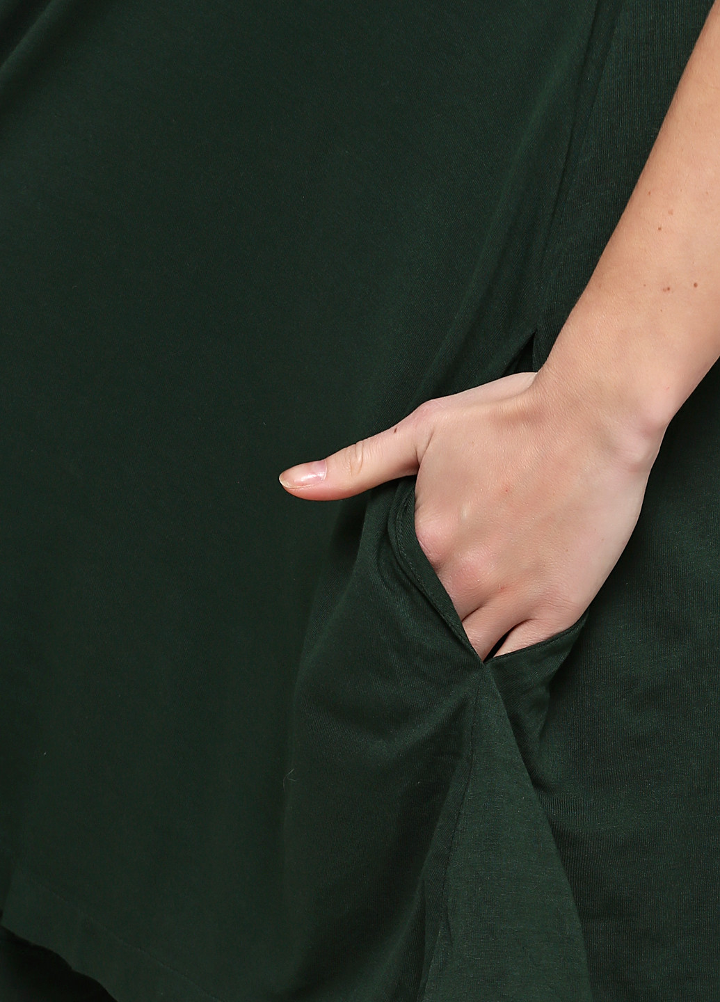 Темно-зеленое кэжуал платье а-силуэт H&M однотонное