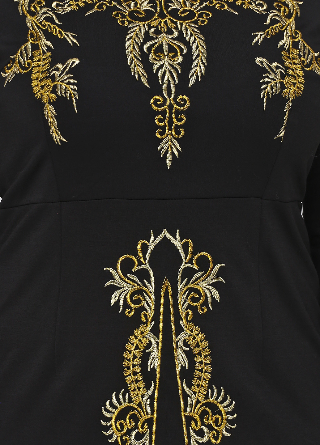Черное коктейльное платье футляр Ferraga с орнаментом