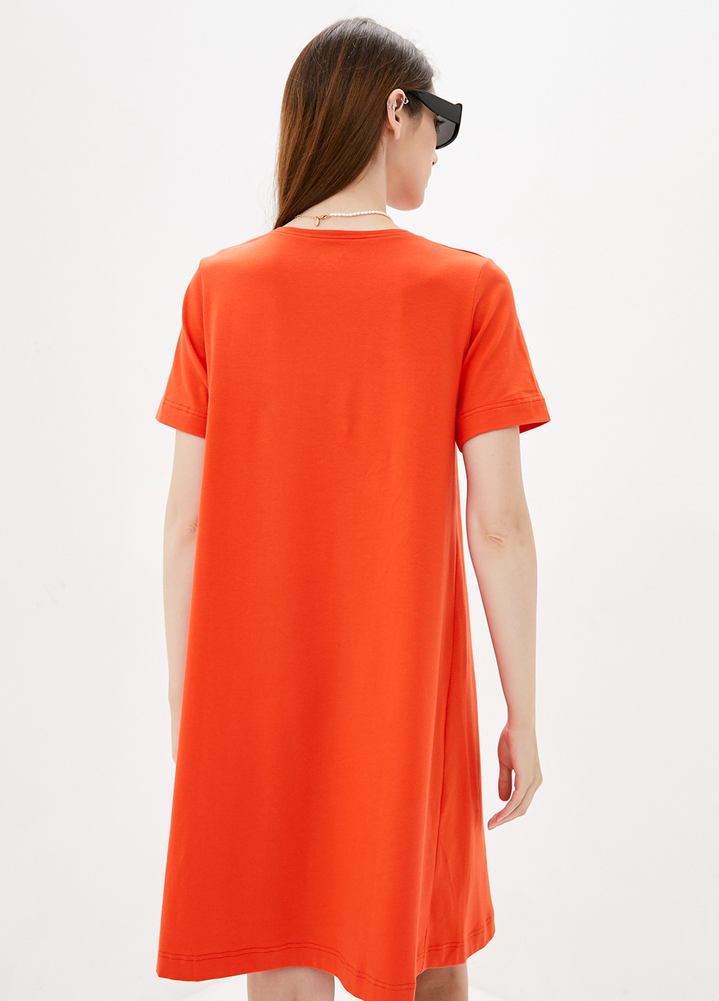 Оранжевое кэжуал платье а-силуэт Promin однотонное
