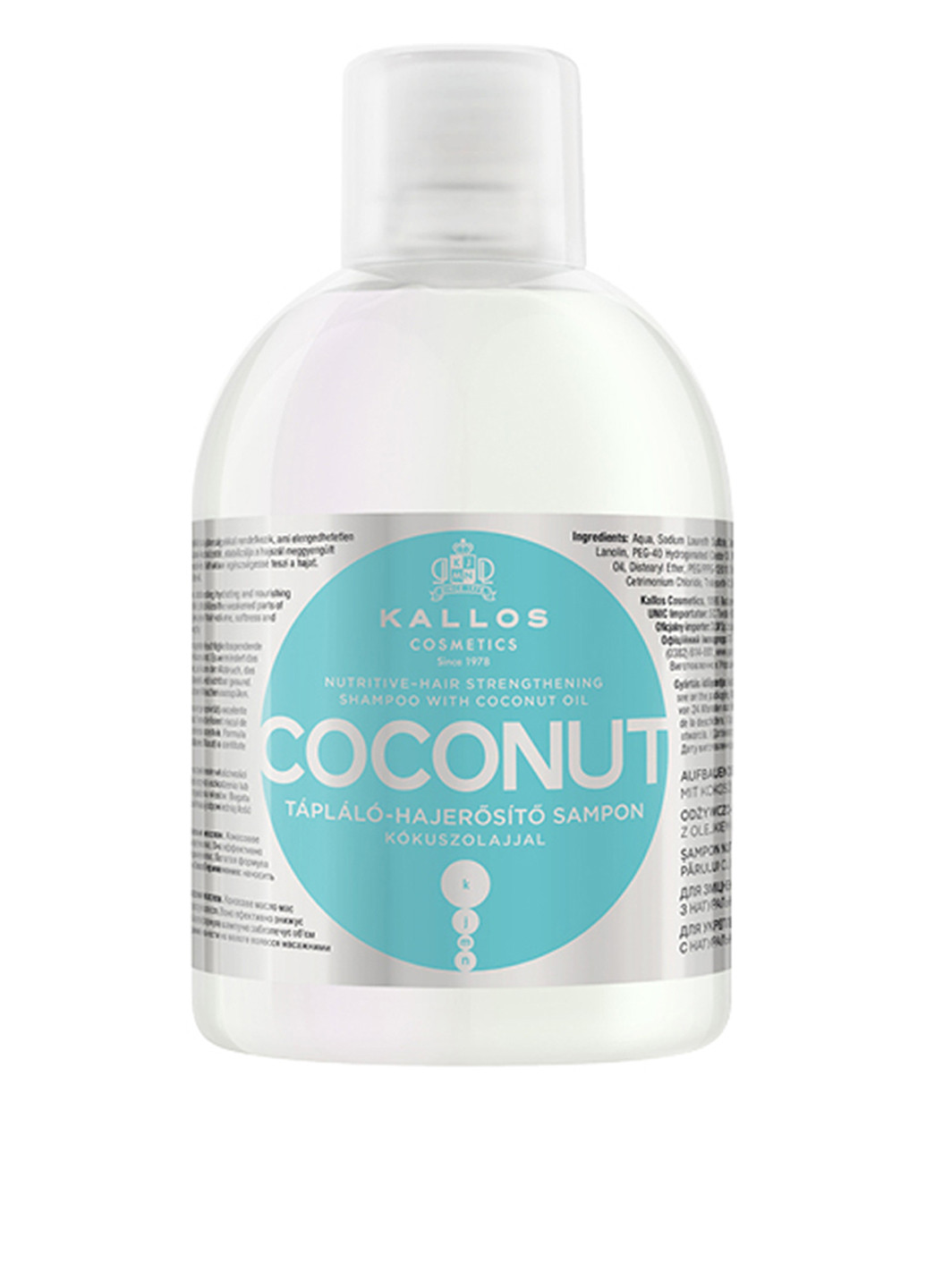 Шампунь для зміцнення волосся з кокосовим маслом, 1000 мол Kallos Cosmetics (113788337)