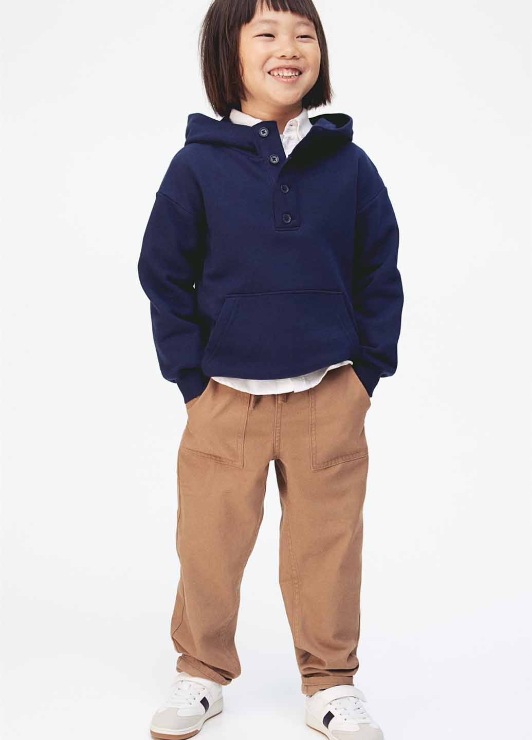 Темно-бежевые кэжуал демисезонные брюки зауженные H&M