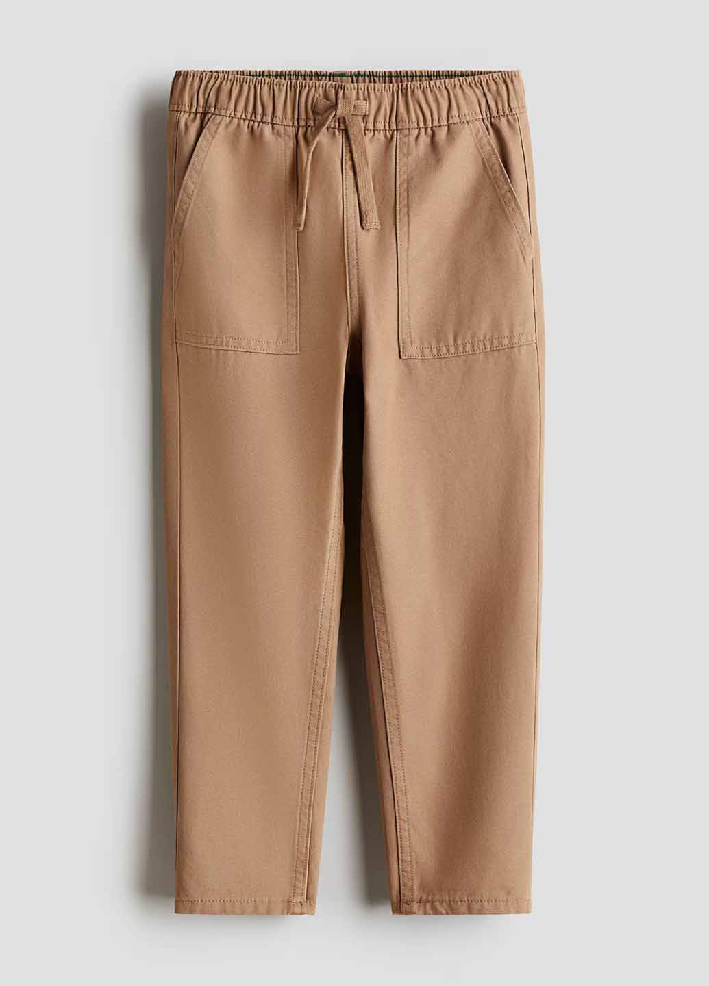 Темно-бежевые кэжуал демисезонные брюки зауженные H&M