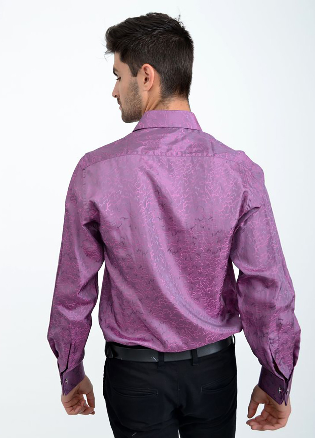 Сиреневая кэжуал рубашка с рисунком Ager с длинным рукавом