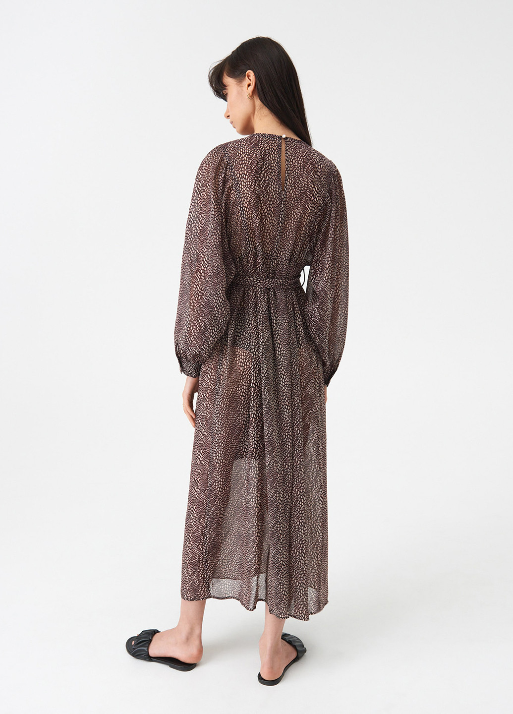 Комбинированное кэжуал платье Sinsay с абстрактным узором