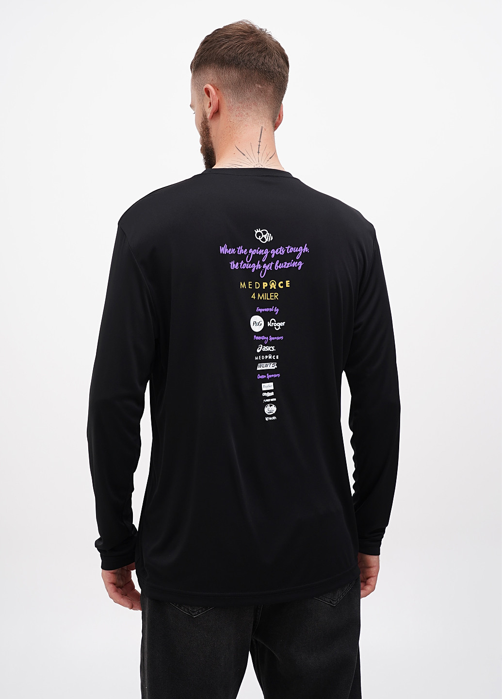 Лонгслів Sport-Tek напис чорний спортивні поліестер