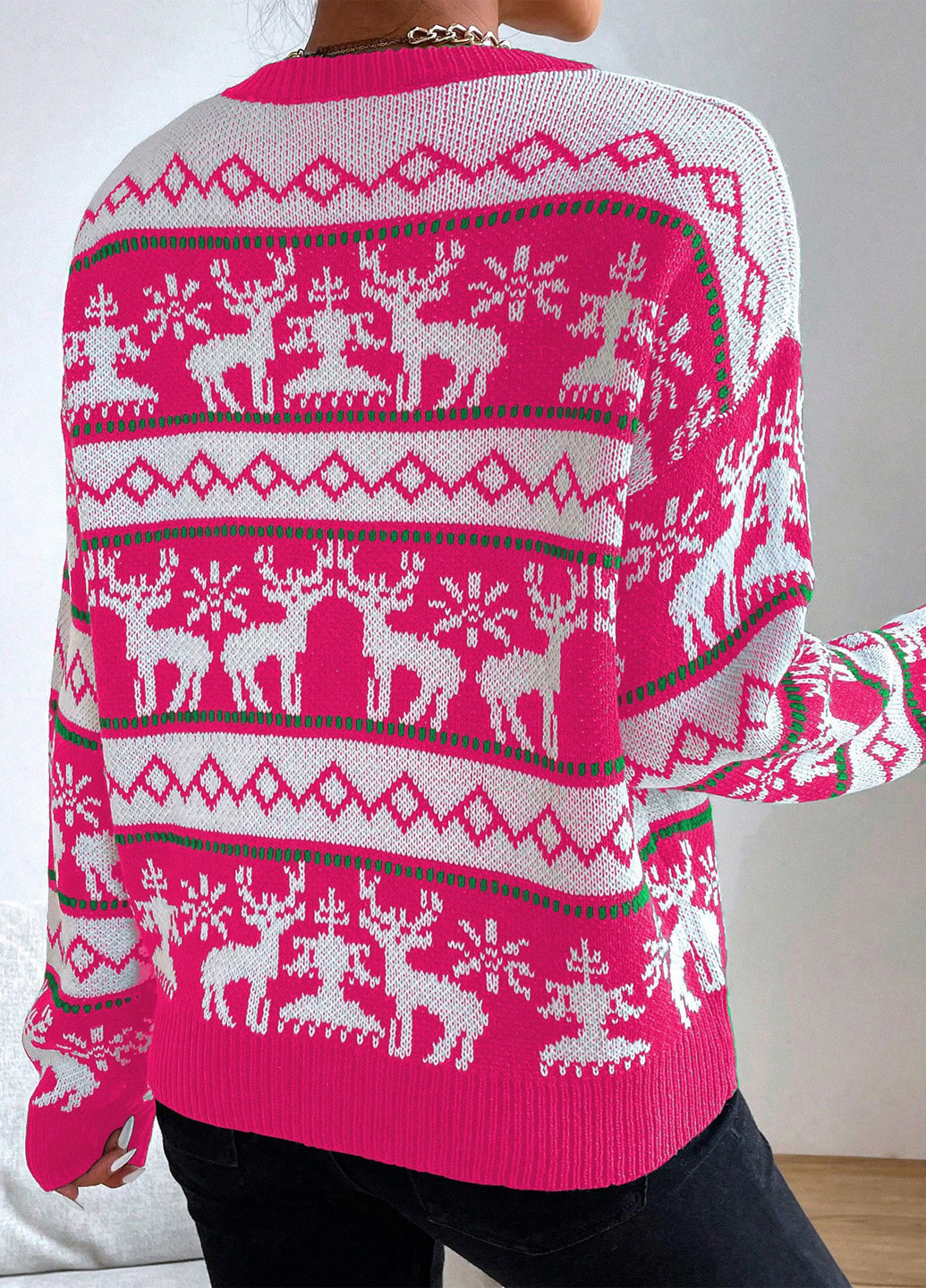 Рожевий зимовий джемпер джемпер SHEIN