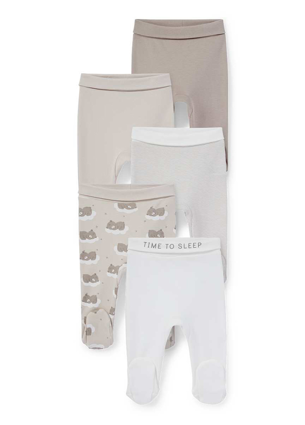 C&A ползунки (5 шт.) однотонный комбинированный домашний хлопок, трикотаж производство - Германия