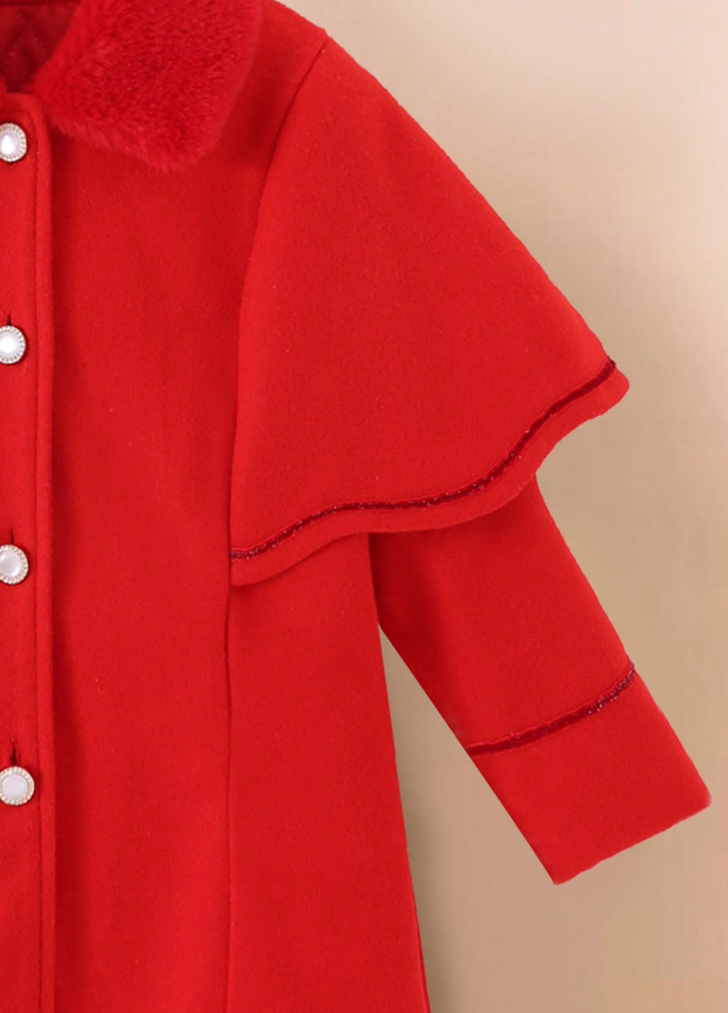 Червоне зимнє Пальто однобортне SHEIN